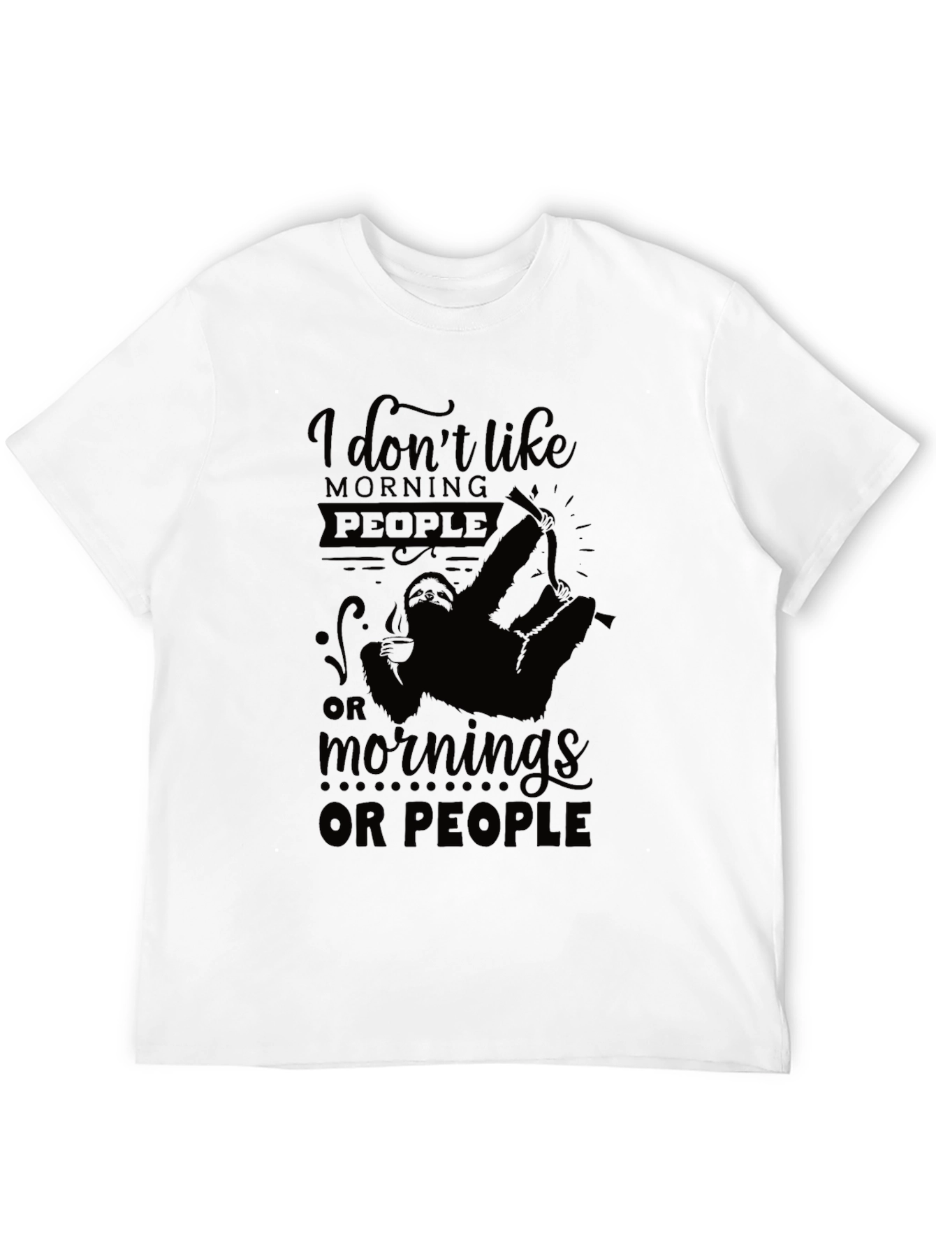 I Dont Like Morning People Black Graphic Tee