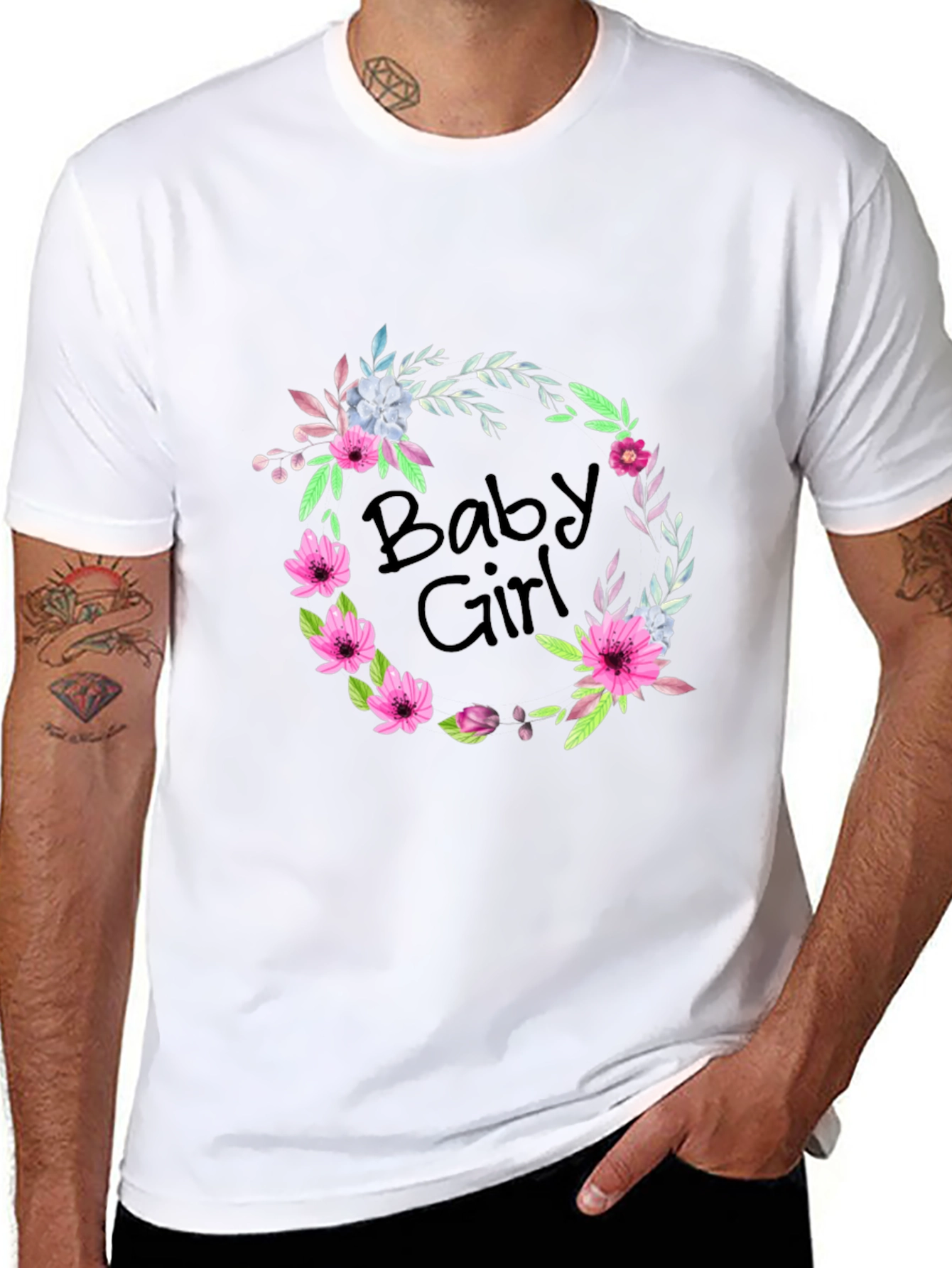 Baby Girl Floral Wreath T-Shirt