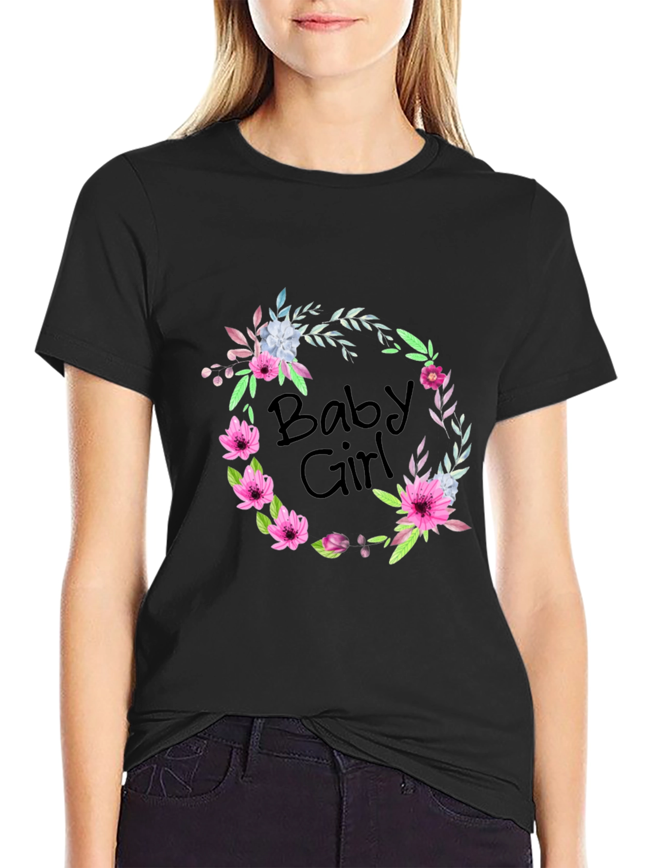 Baby Girl Floral Wreath T-Shirt