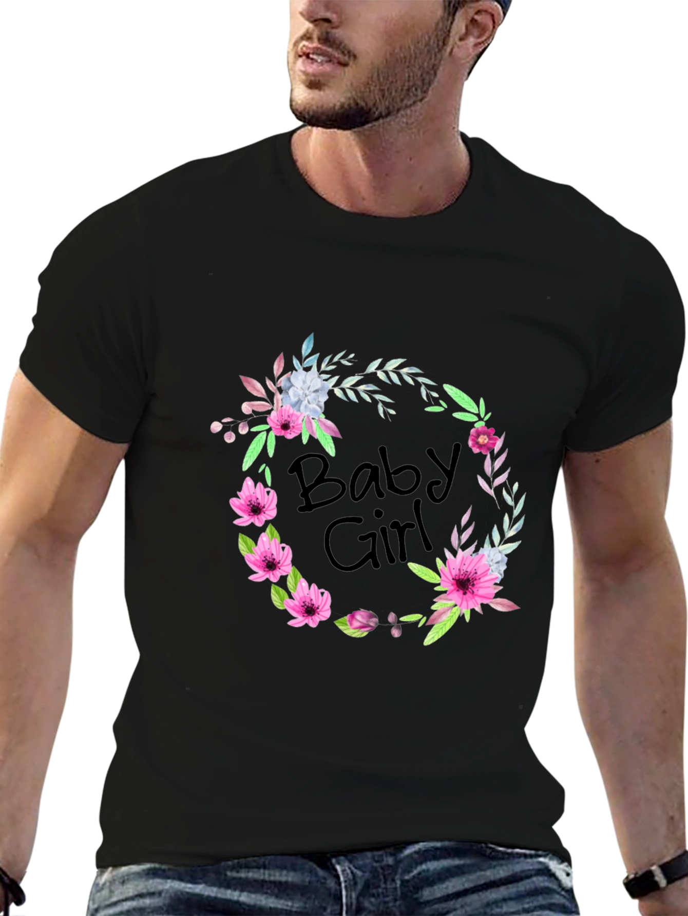 Baby Girl Floral Wreath T-Shirt