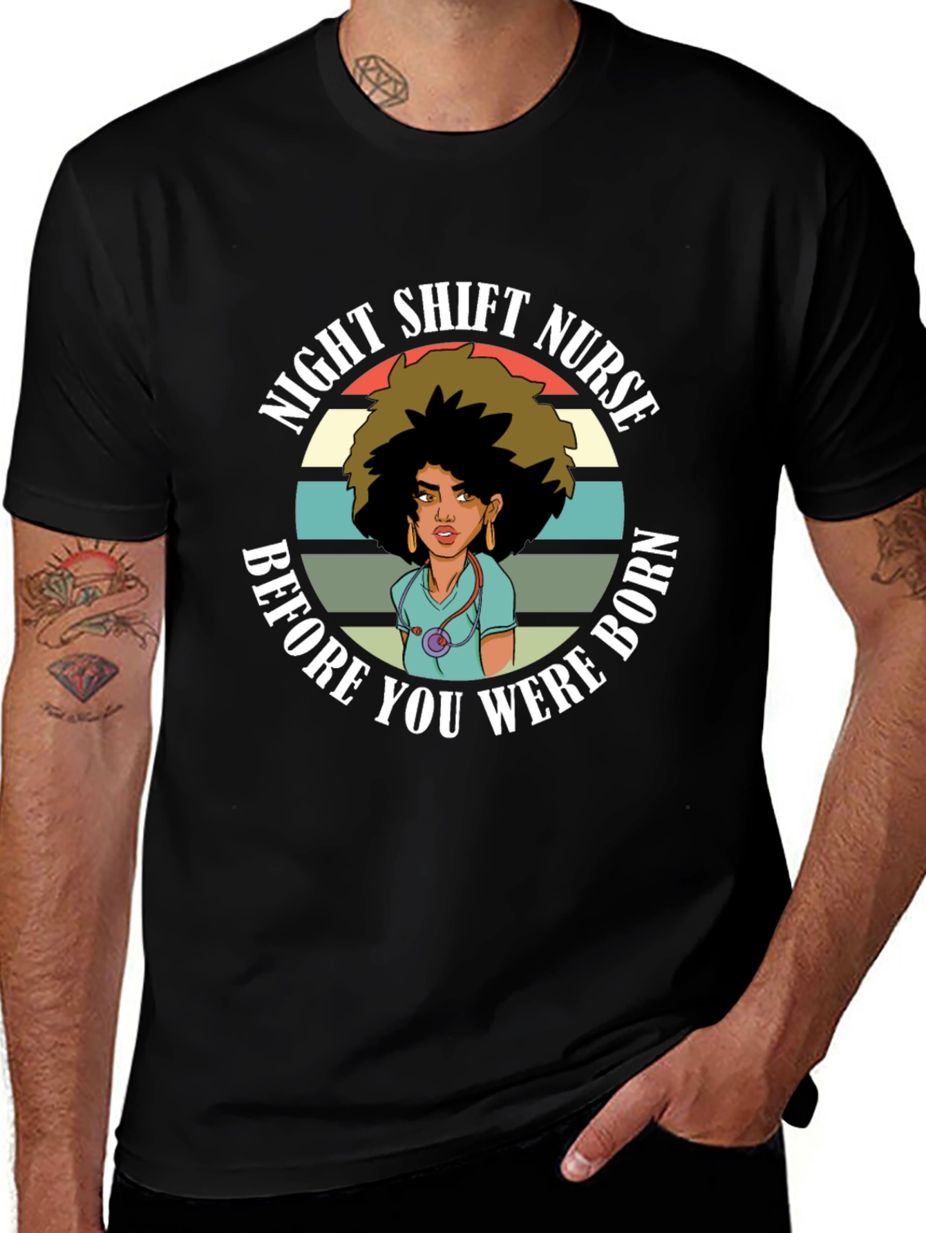 Night Shift Nurse T-Shirt - Retro Design