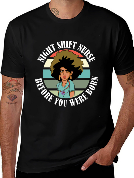 Night Shift Nurse T-Shirt - Retro Design