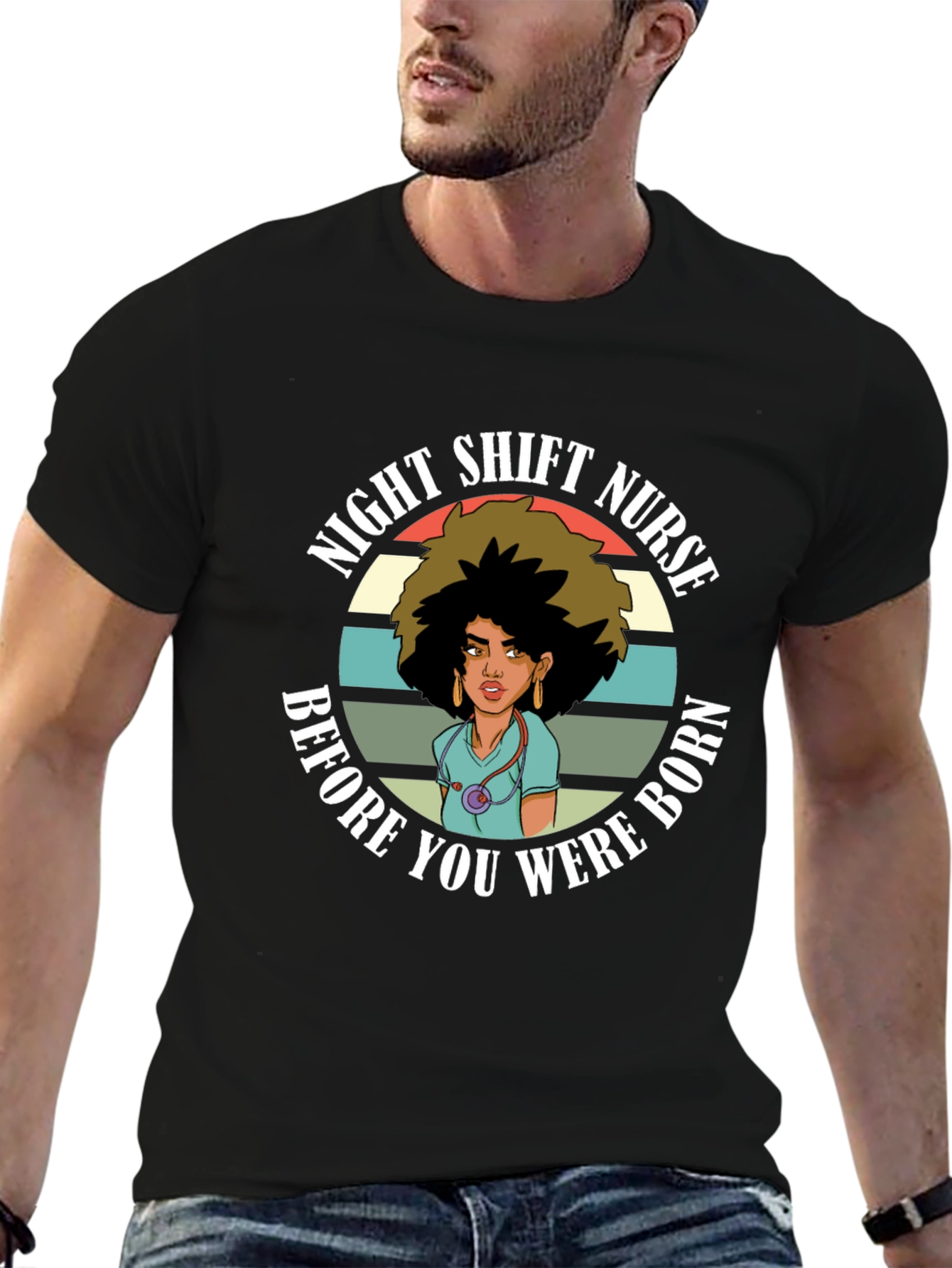 Night Shift Nurse T-Shirt - Retro Design