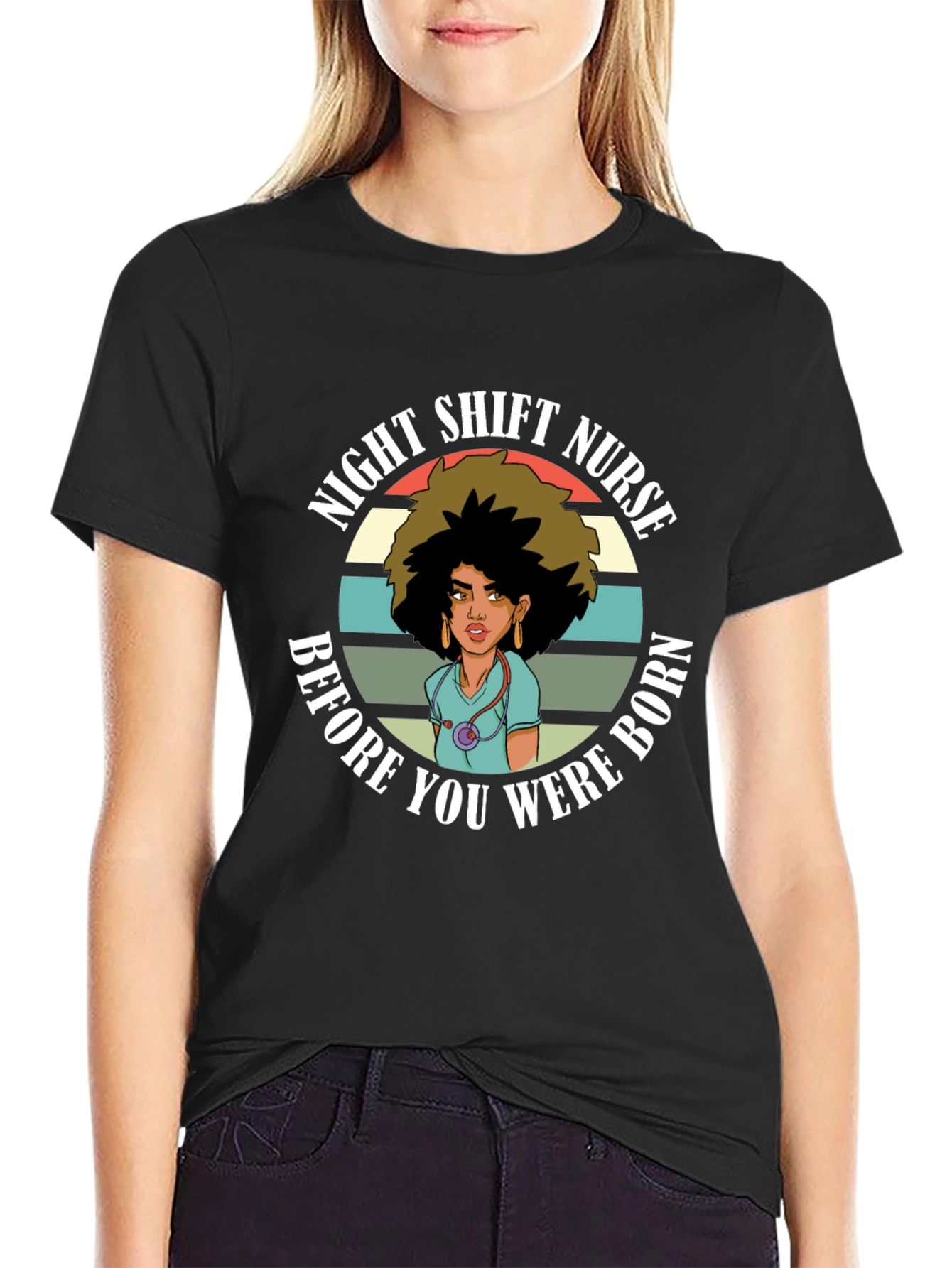 Night Shift Nurse T-Shirt - Retro Design