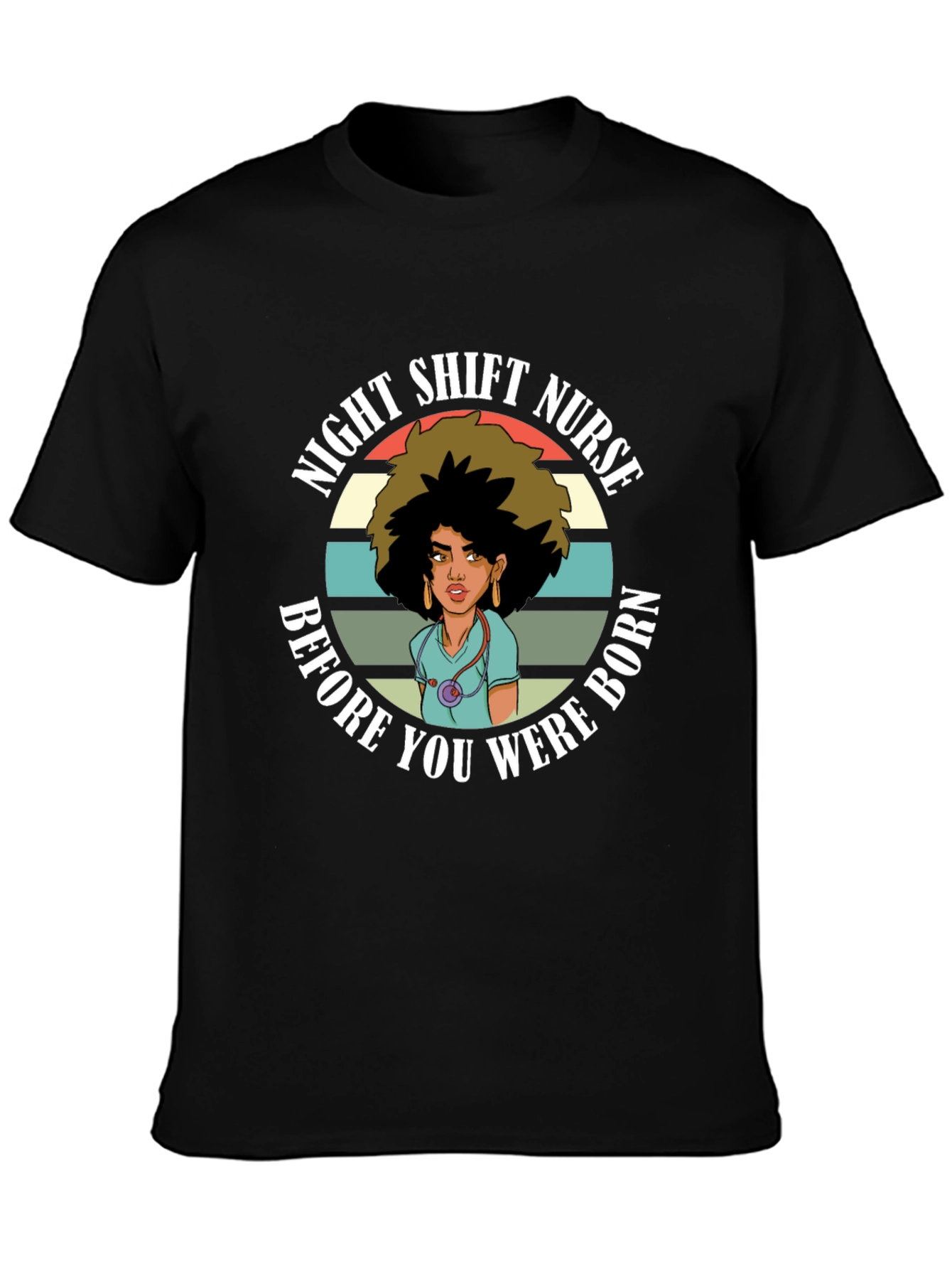 Night Shift Nurse T-Shirt - Retro Design