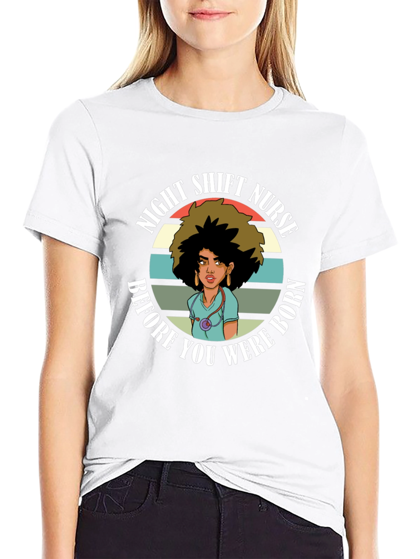 Night Shift Nurse T-Shirt - Retro Design