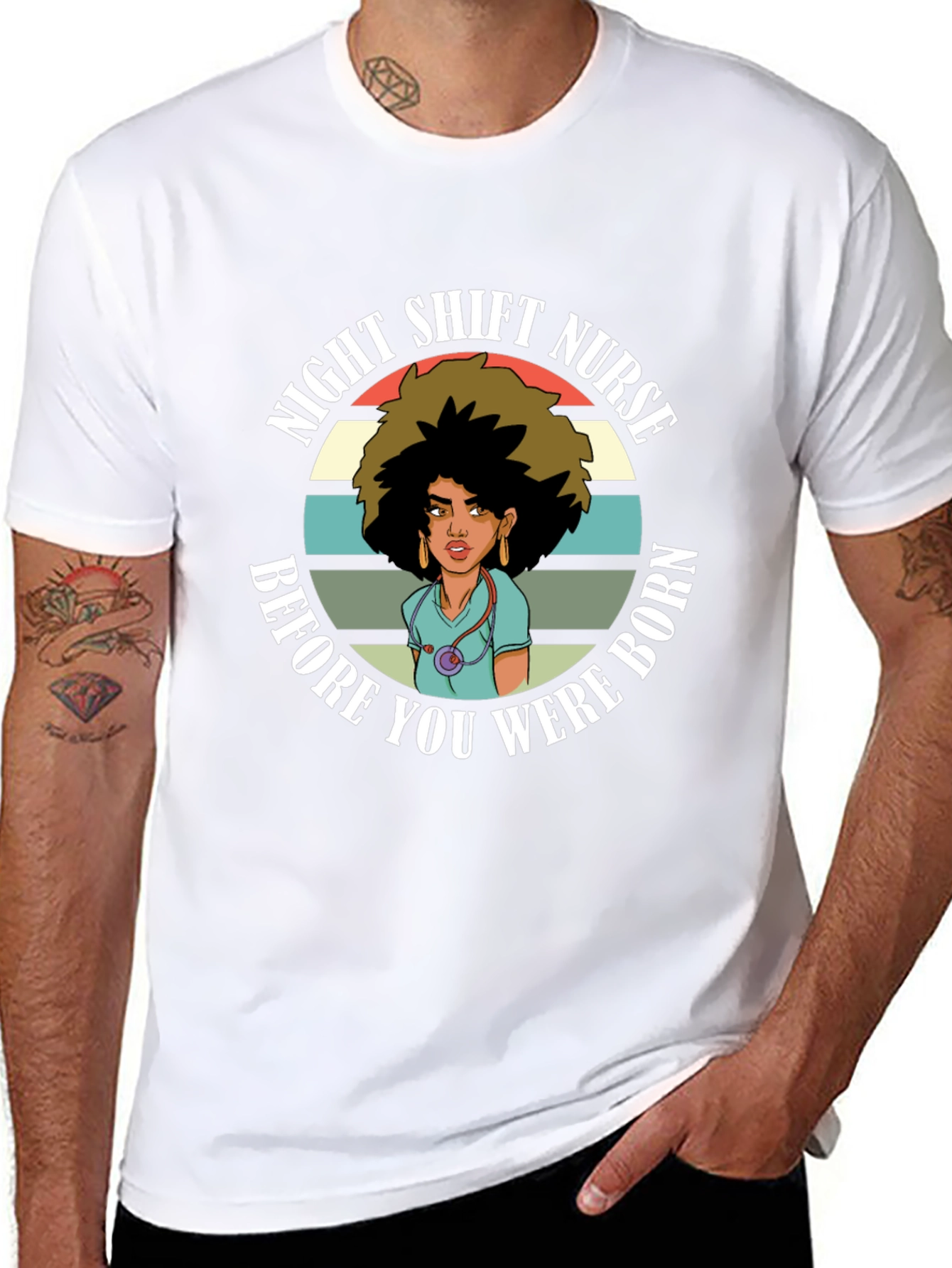 Night Shift Nurse T-Shirt - Retro Design