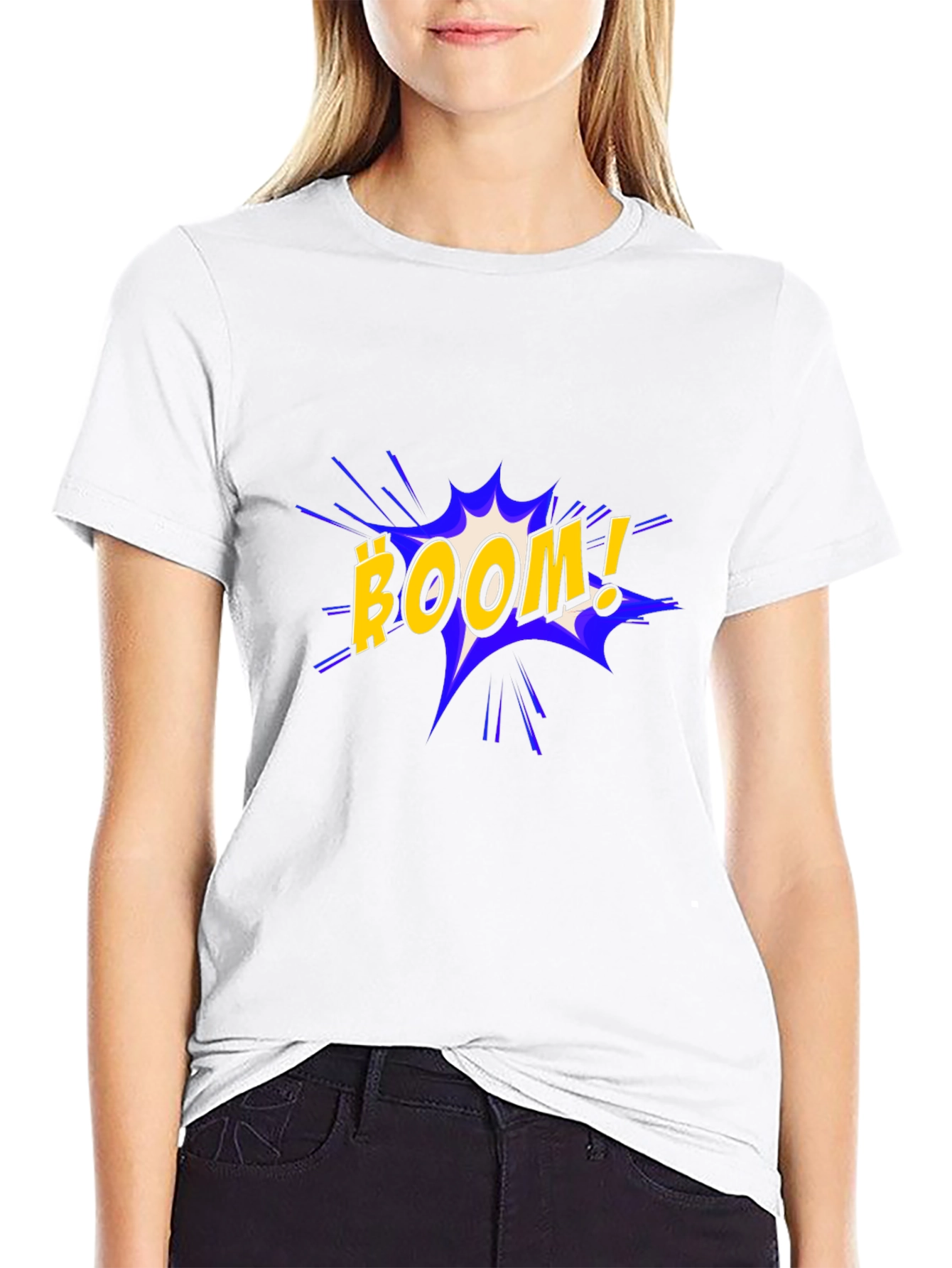 Boom Comic Style Black T-Shirt