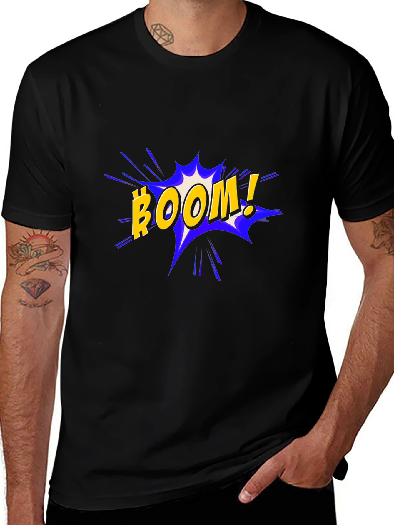 Boom Comic Style Black T-Shirt