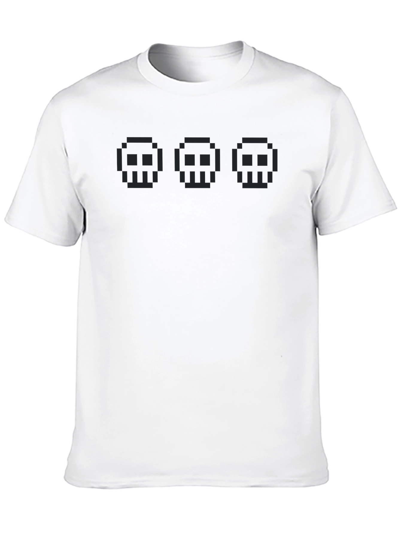 Pixel Skull Graphic Tee - Dark Mode Apparel