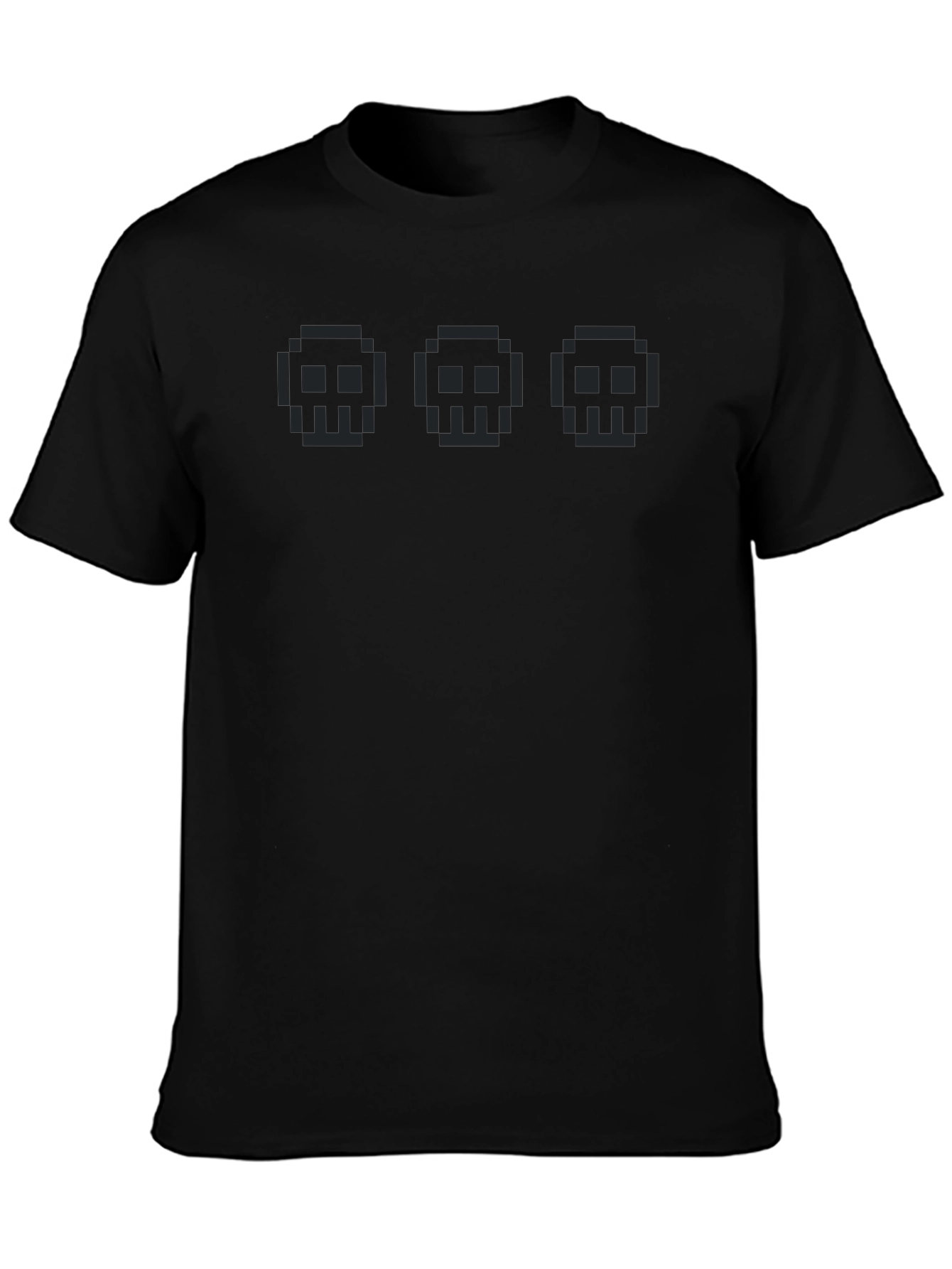 Pixel Skull Graphic Tee - Dark Mode Apparel
