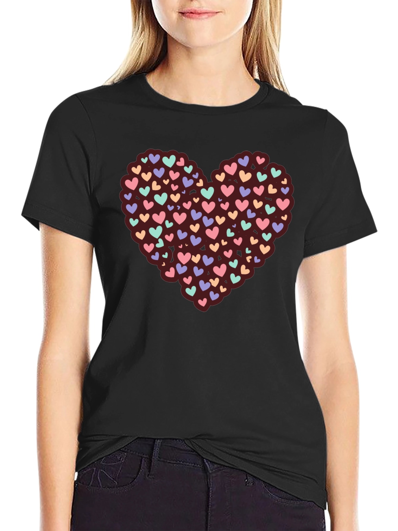 Heart Full of Love T-Shirt - Black