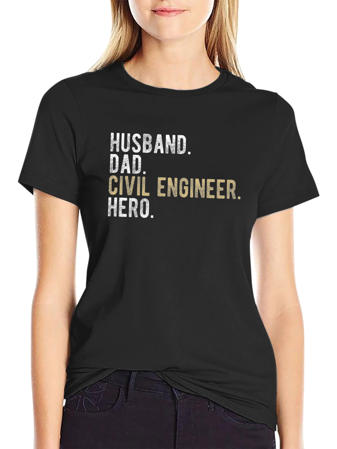 Husband Dad Civil Engineer Hero T-Shirt