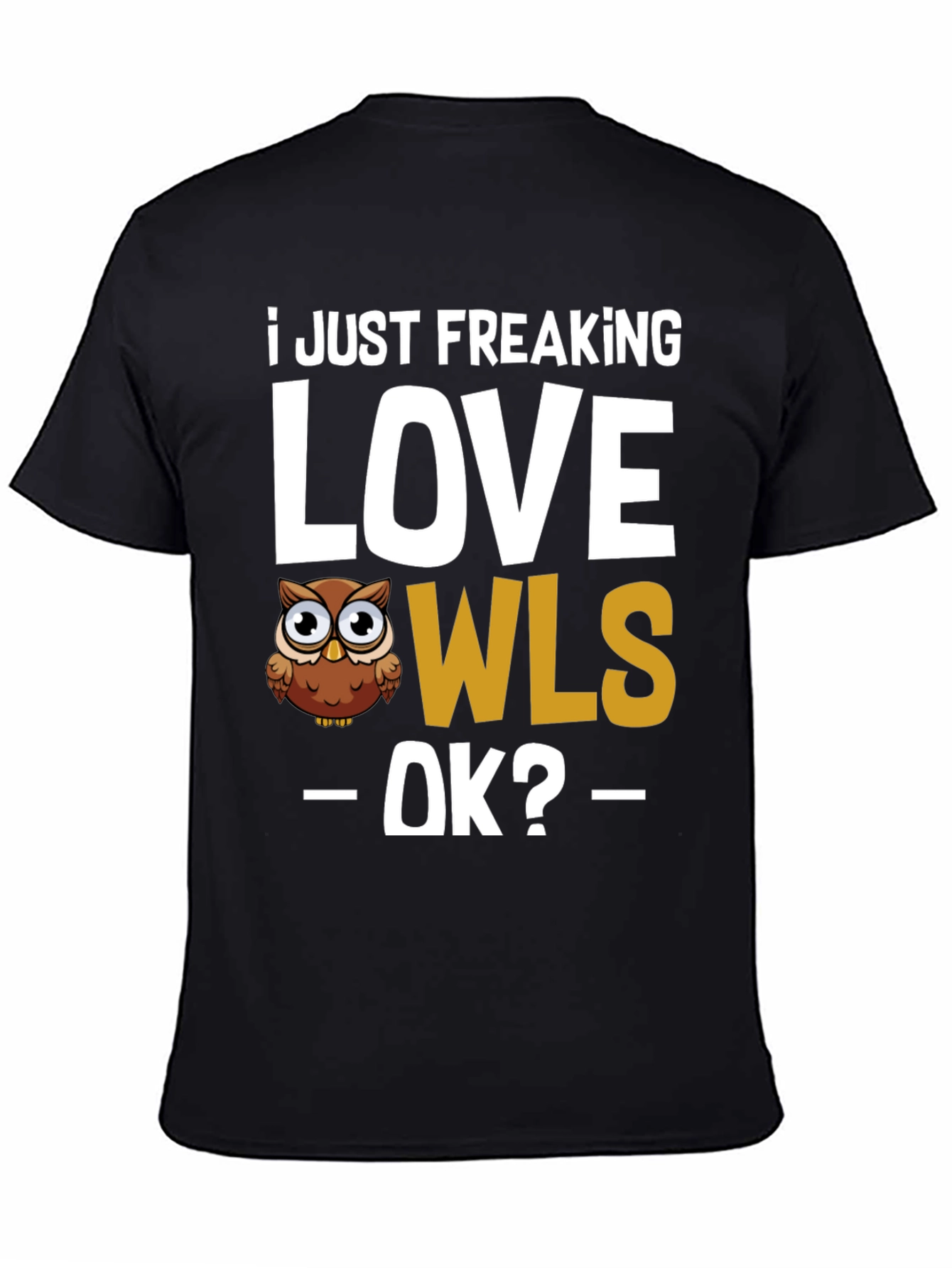 I Love Owls Black Graphic Tee
