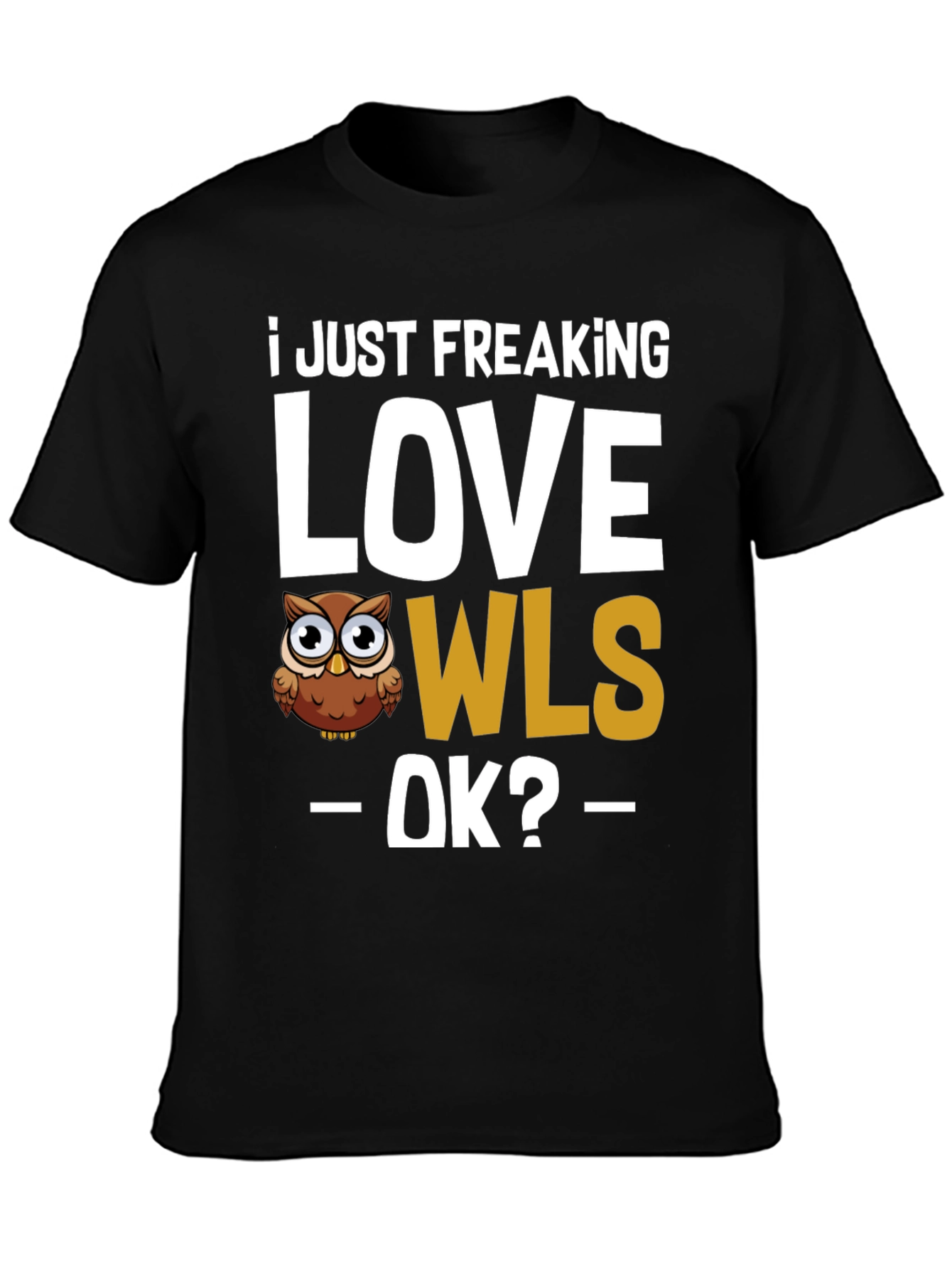 I Love Owls Black Graphic Tee