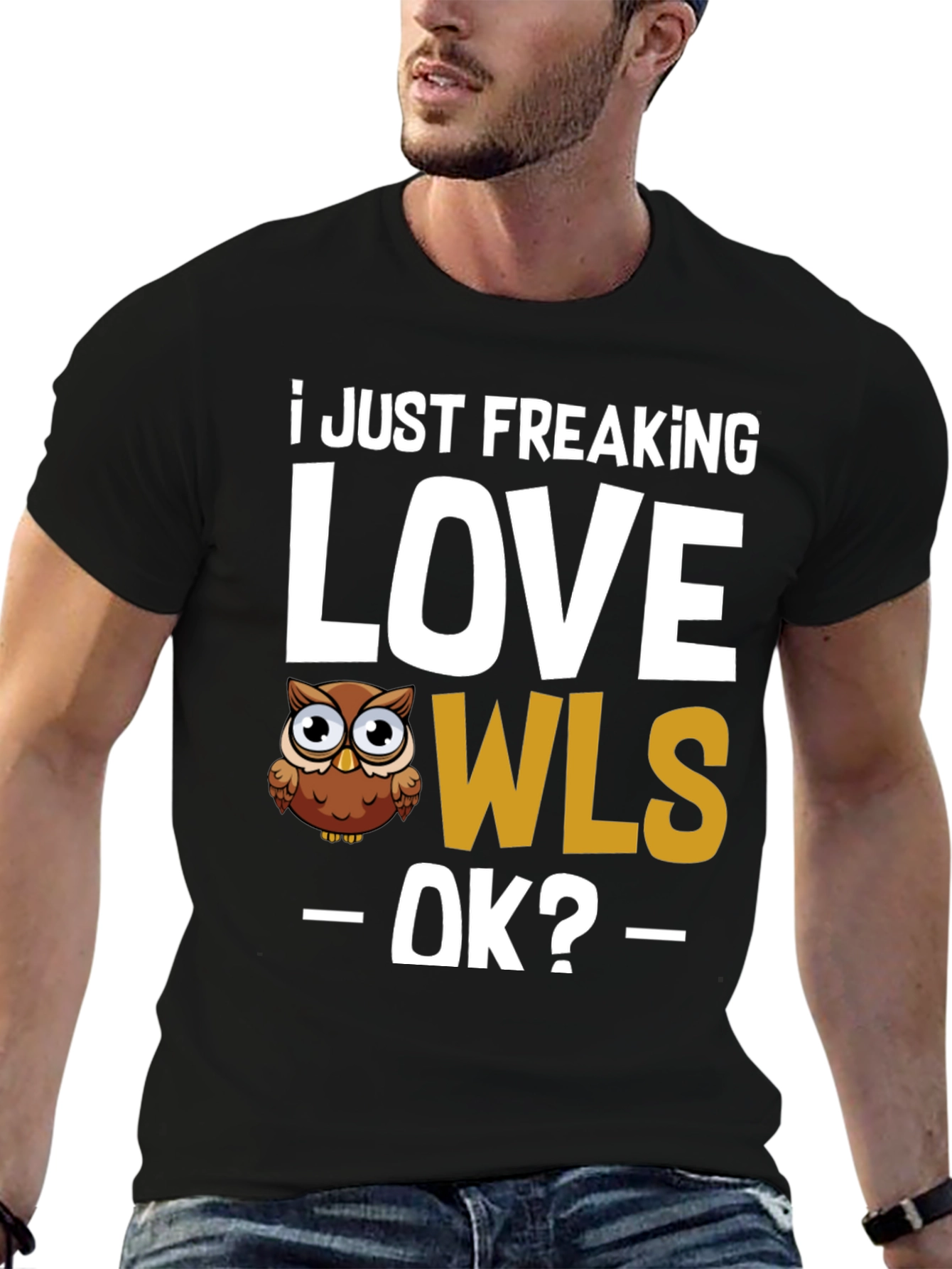I Love Owls Black Graphic Tee