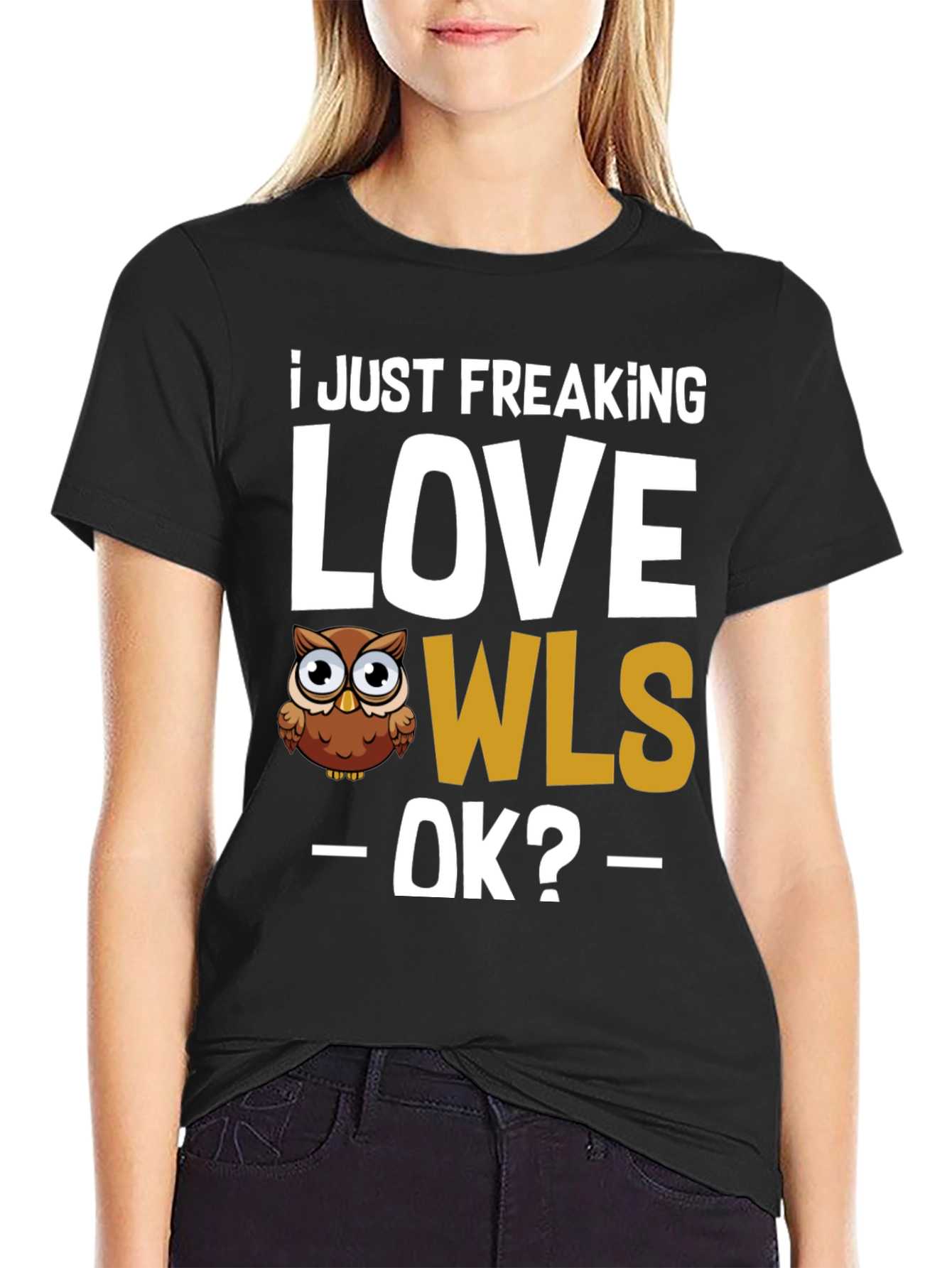 I Love Owls Black Graphic Tee