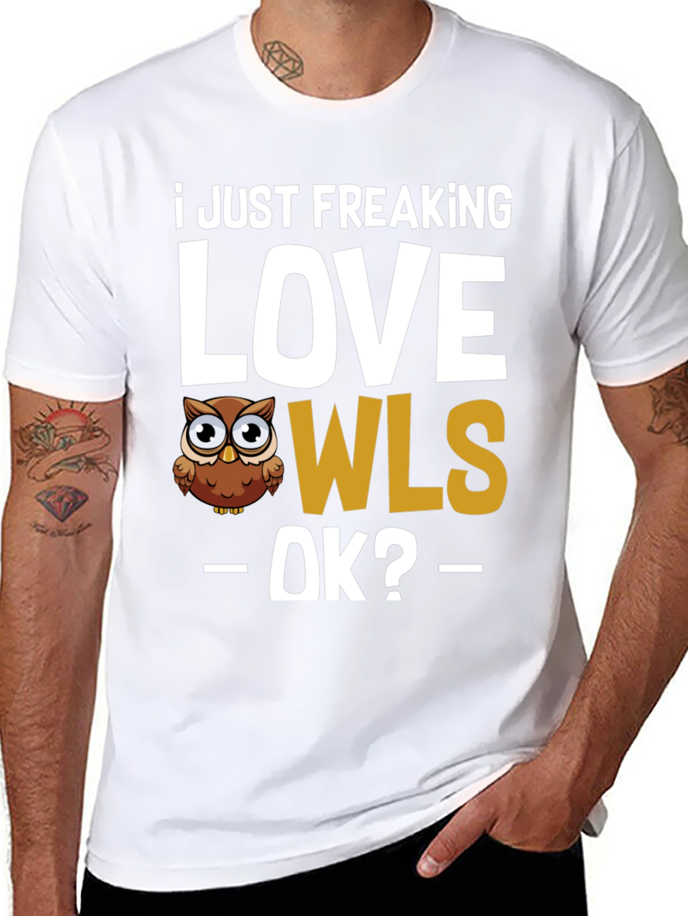 I Love Owls Black Graphic Tee