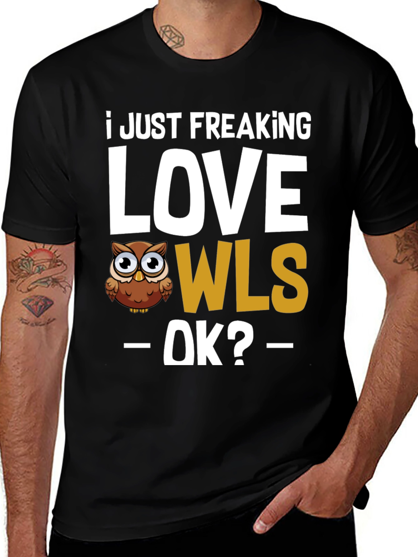 I Love Owls Black Graphic Tee