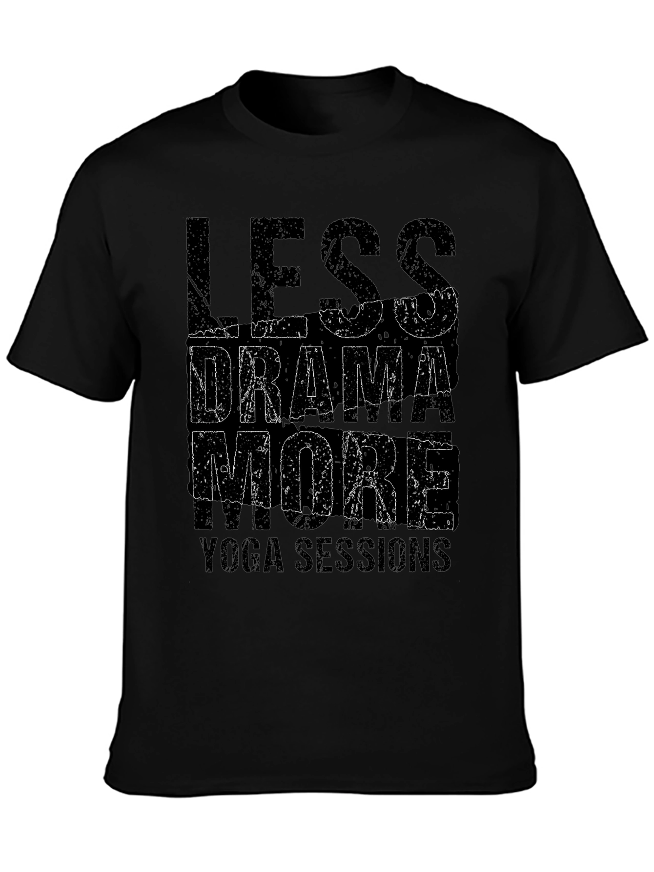 Less Drama More Yoga Black Graphic Tee