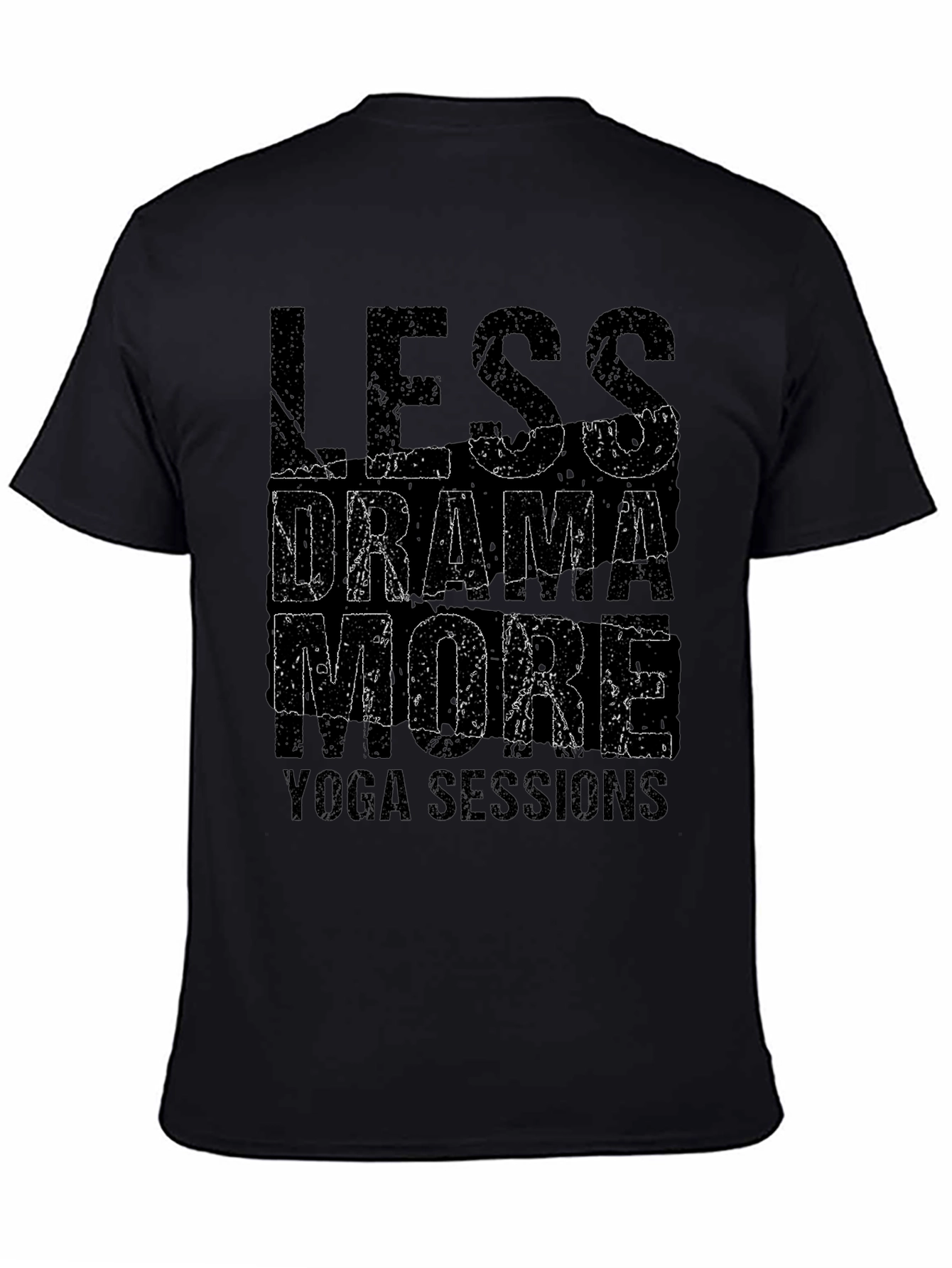 Less Drama More Yoga Black Graphic Tee