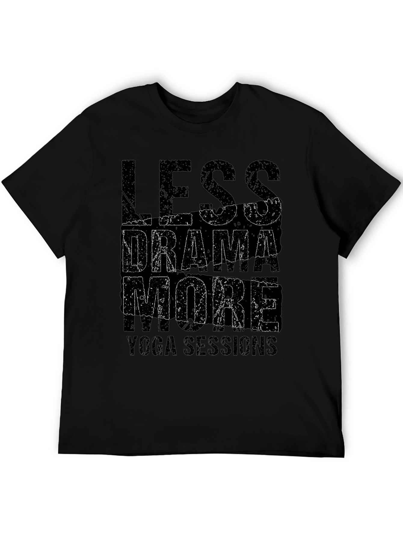 Less Drama More Yoga Black Graphic Tee