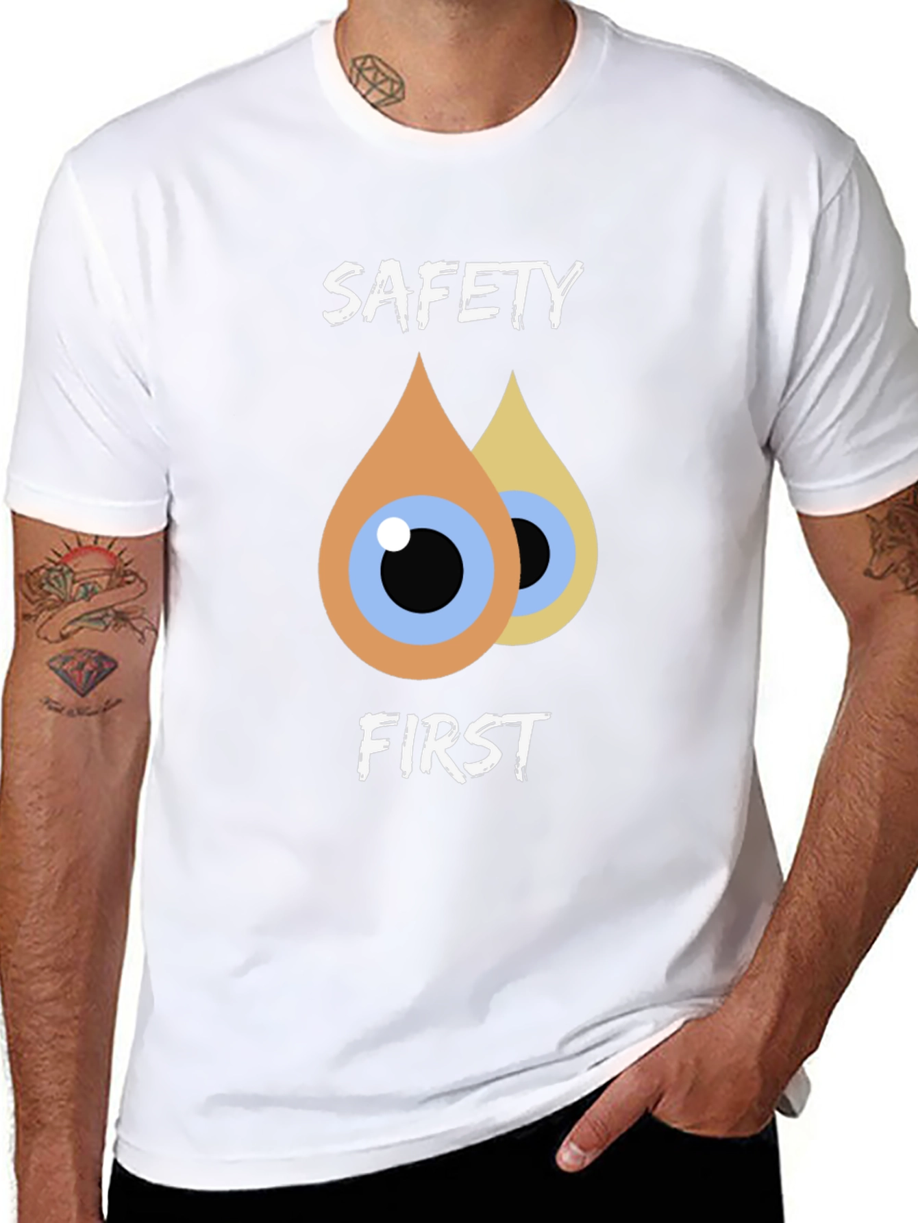 Safety First T-Shirt - Eye Drop Design