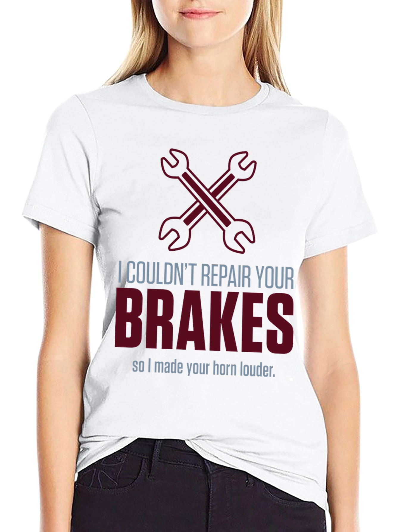 Funny Mechanic T-Shirt: Brakes? Horn Louder!
