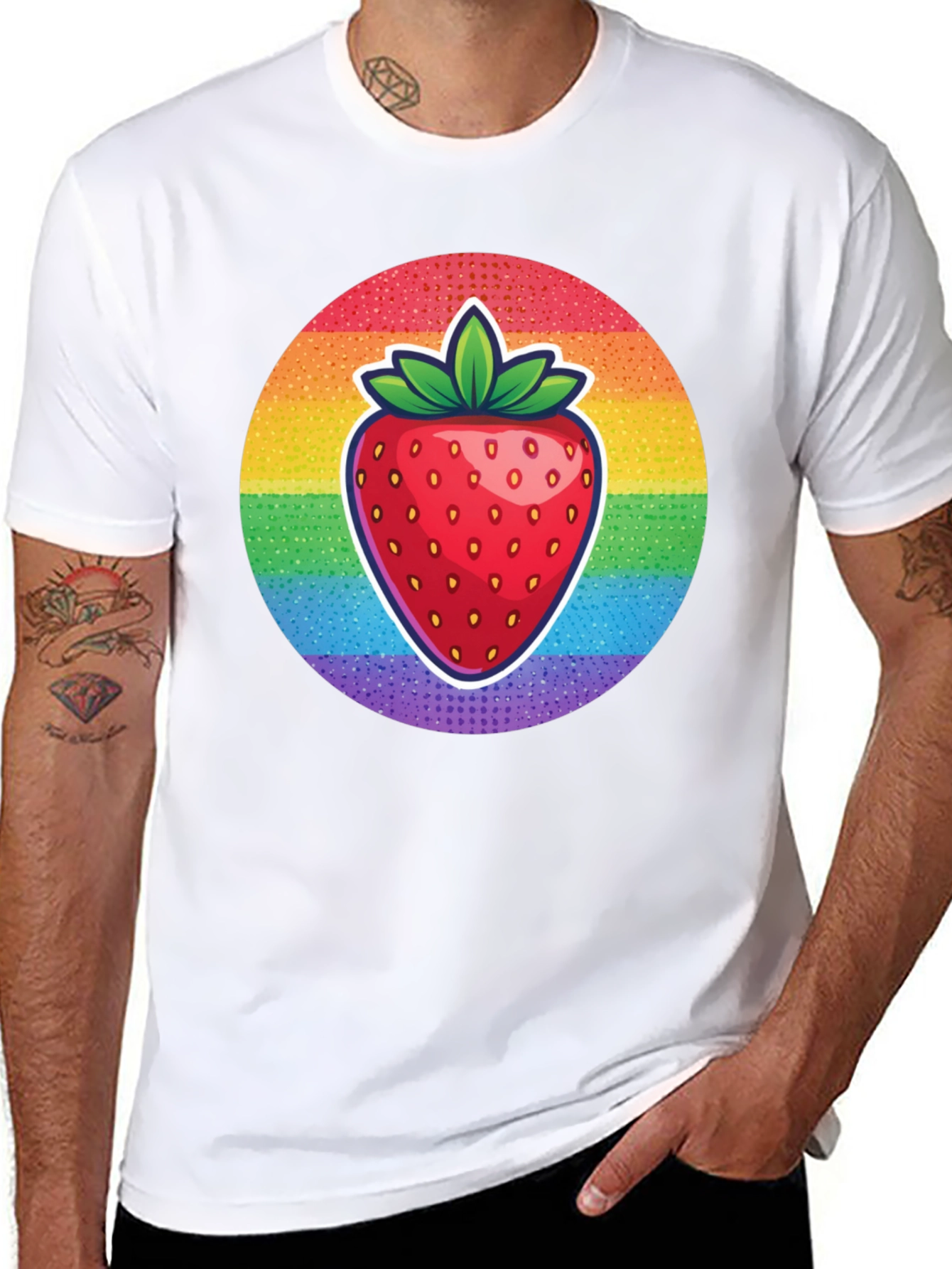 Rainbow Strawberry Graphic Tee - Unisex