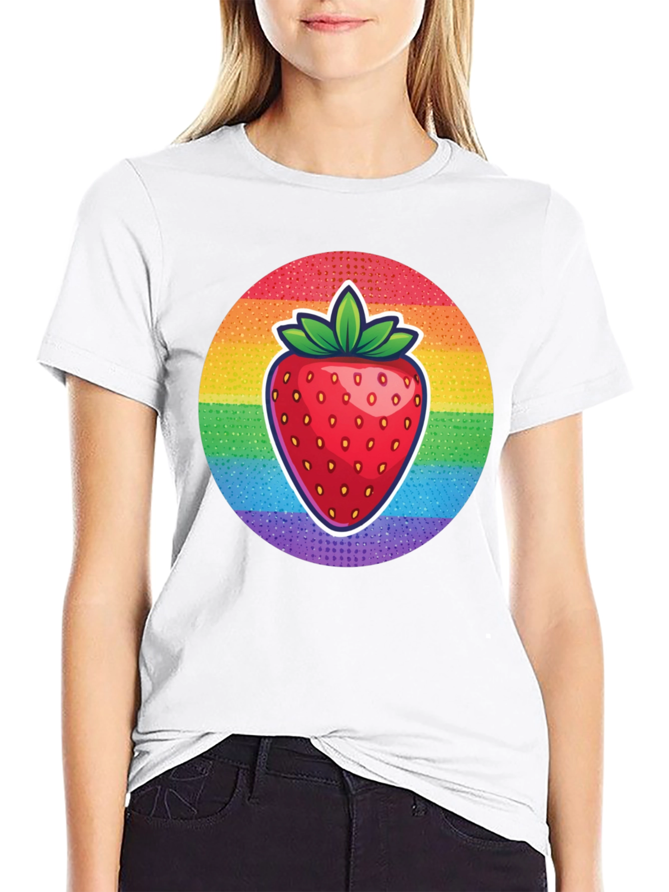 Rainbow Strawberry Graphic Tee - Unisex