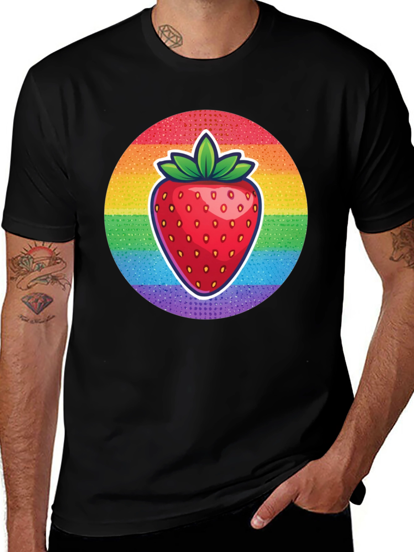 Rainbow Strawberry Graphic Tee - Unisex