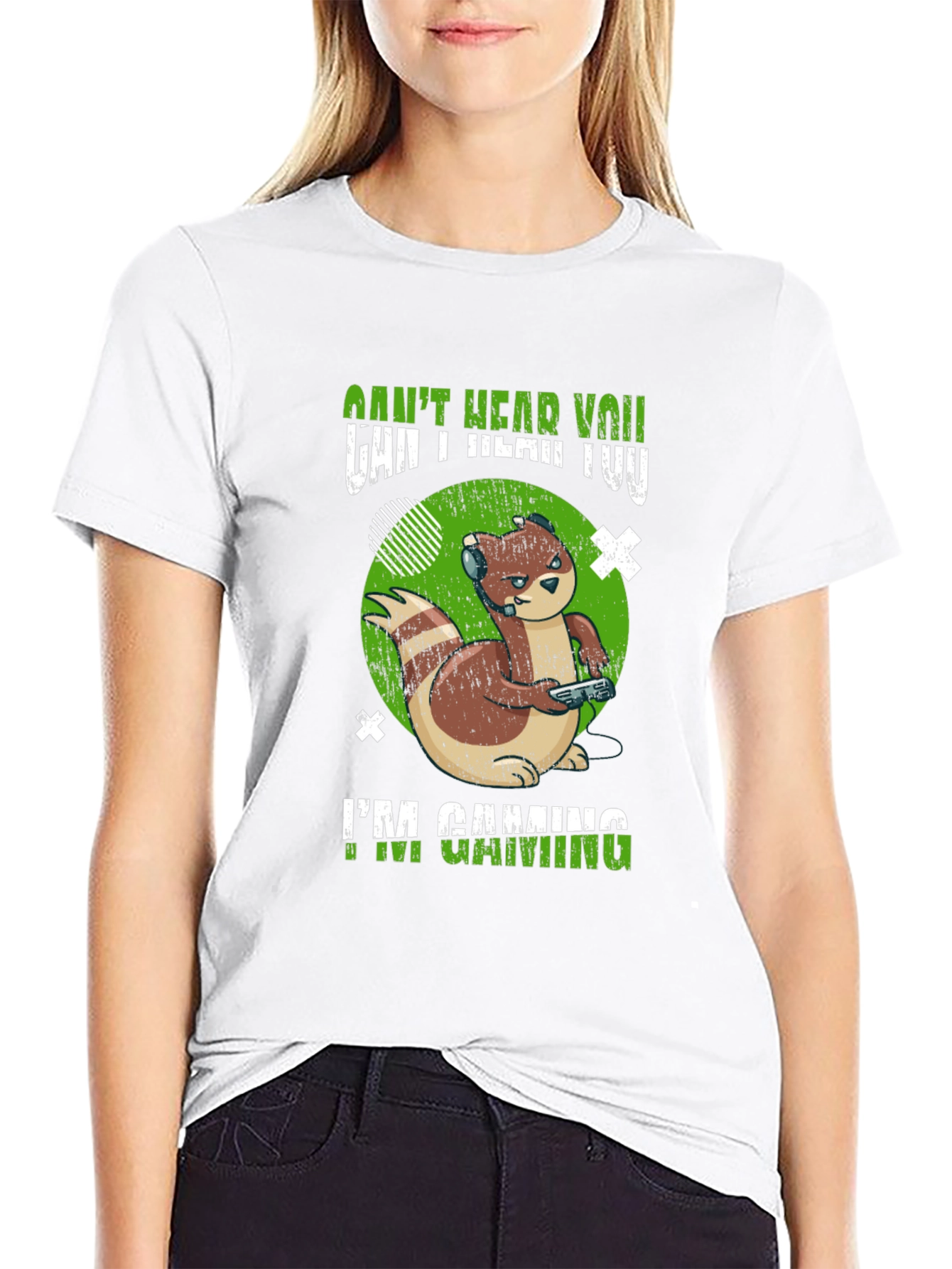 Gamer Otter T-Shirt - Cant Hear You Im Gaming!