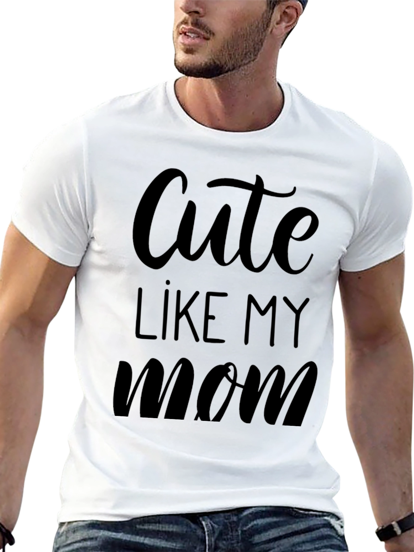 Cute Like My Mom Black Graphic T-Shirt