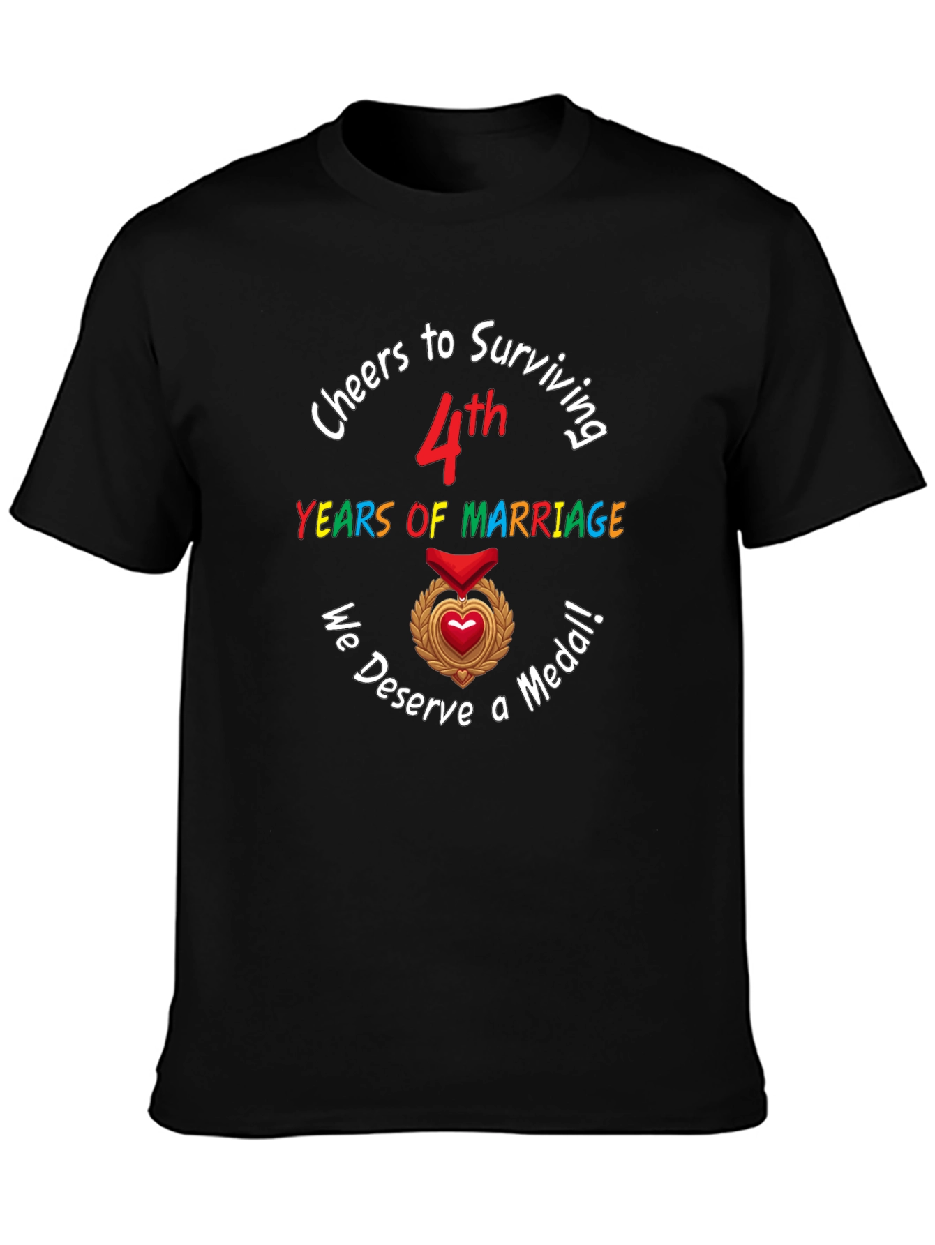 4th Anniversary T-Shirt: Cheers to Surviving Marriage!