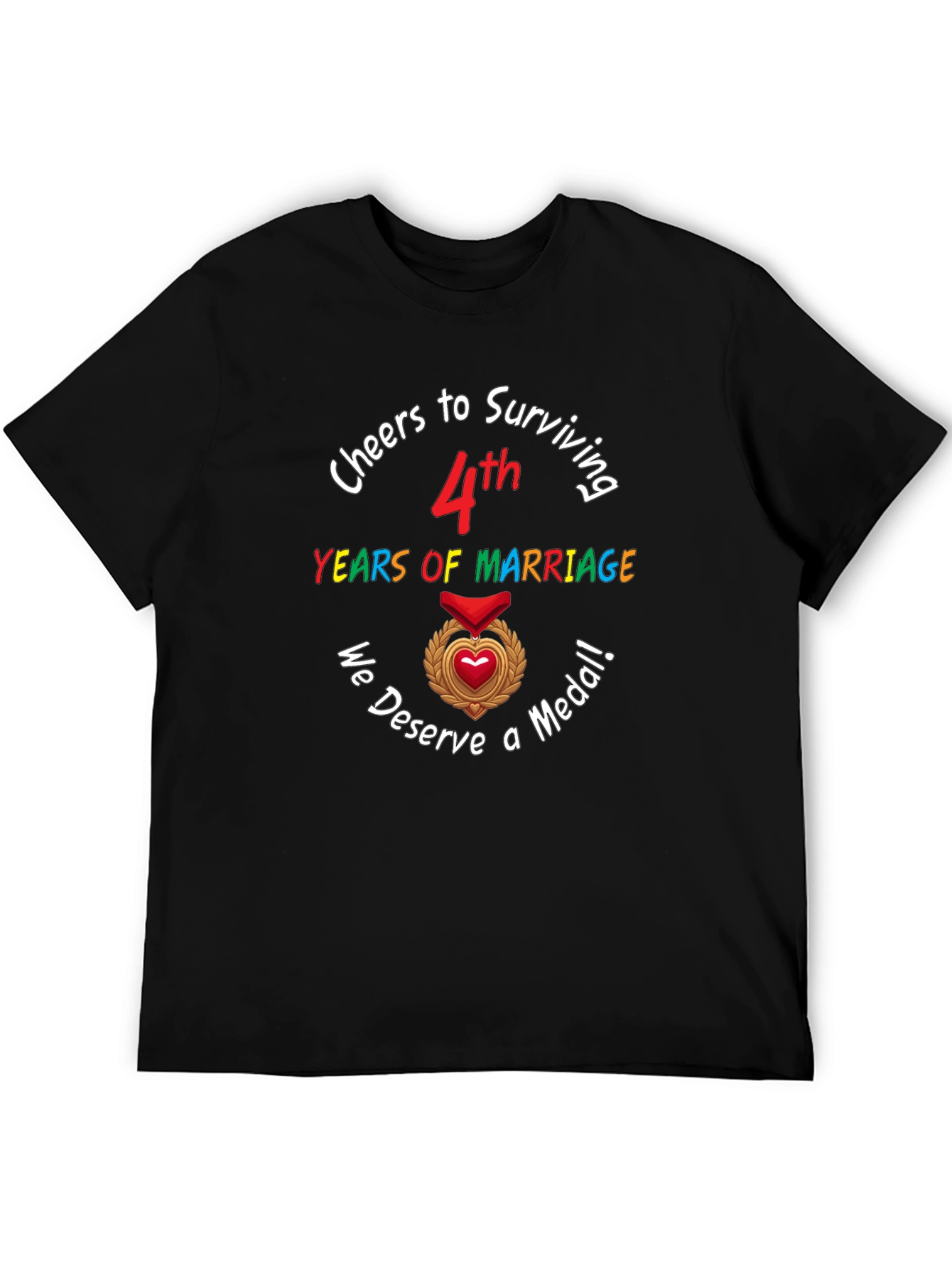 4th Anniversary T-Shirt: Cheers to Surviving Marriage!