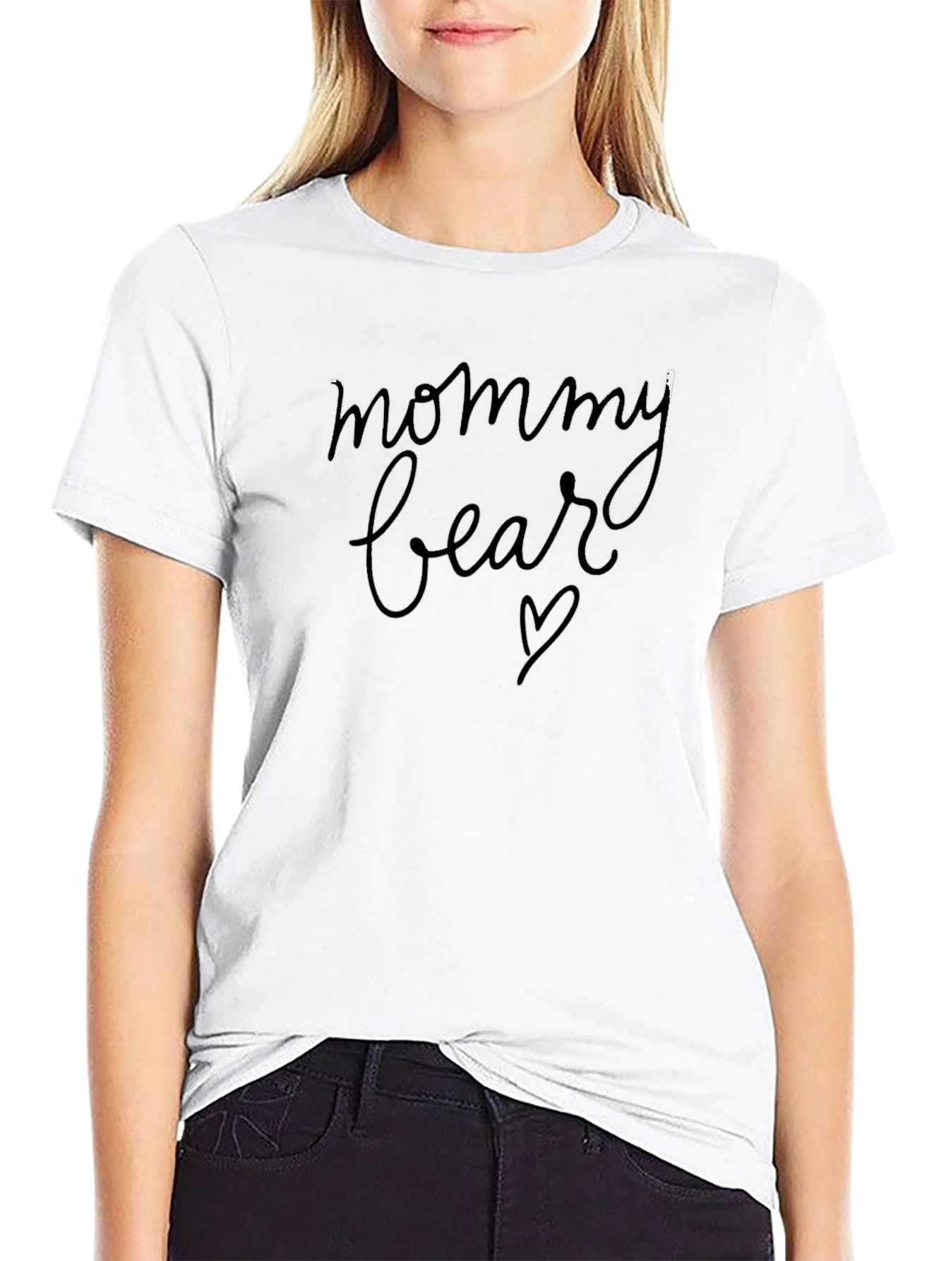 Mommy Bear Graphic Tee - Soft Cotton Blend Shirt