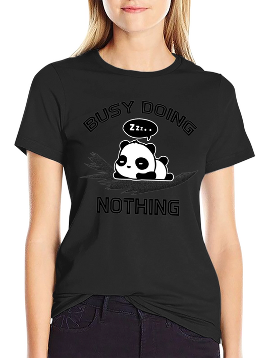 Busy Doing Nothing Panda Graphic Tee