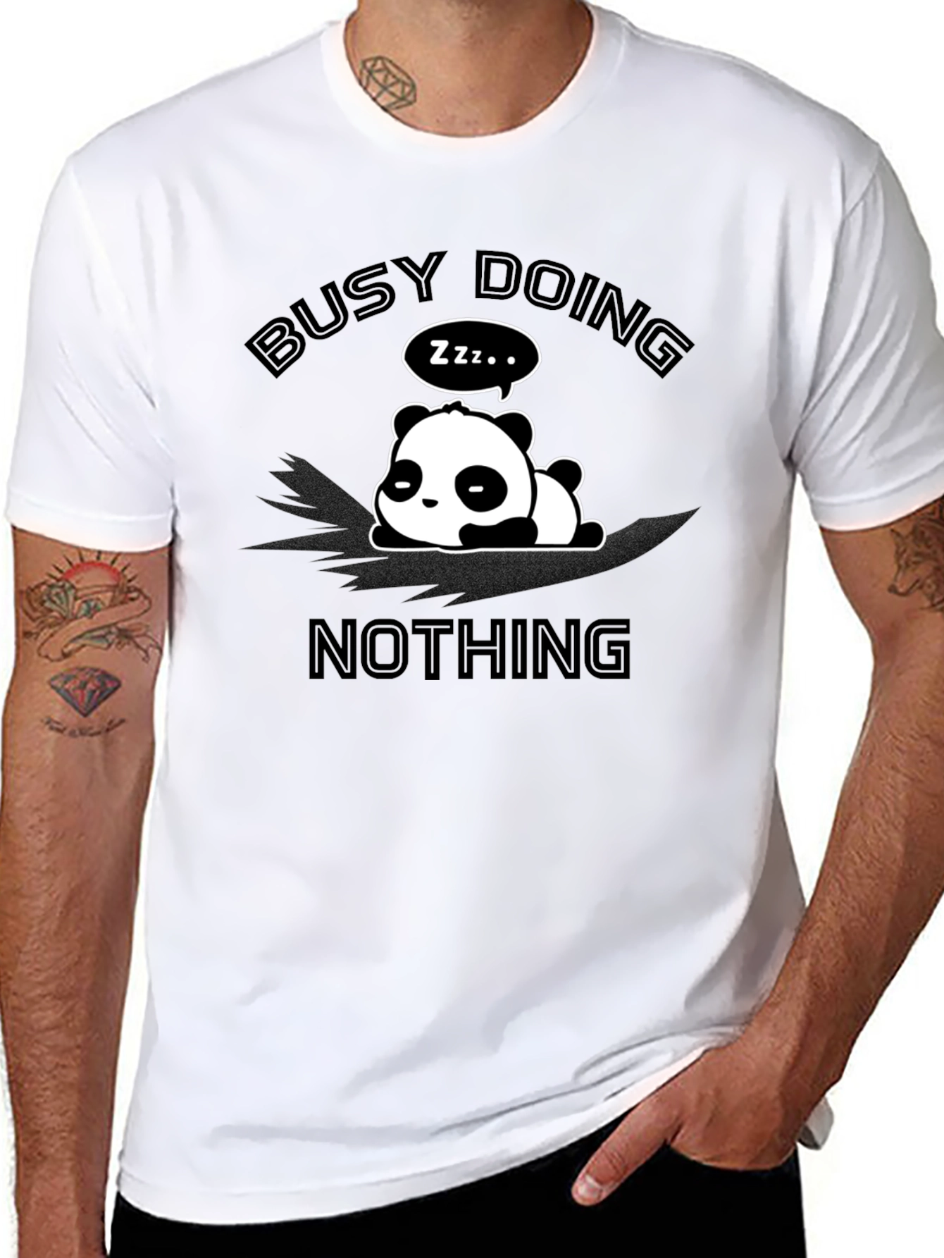 Busy Doing Nothing Panda Graphic Tee