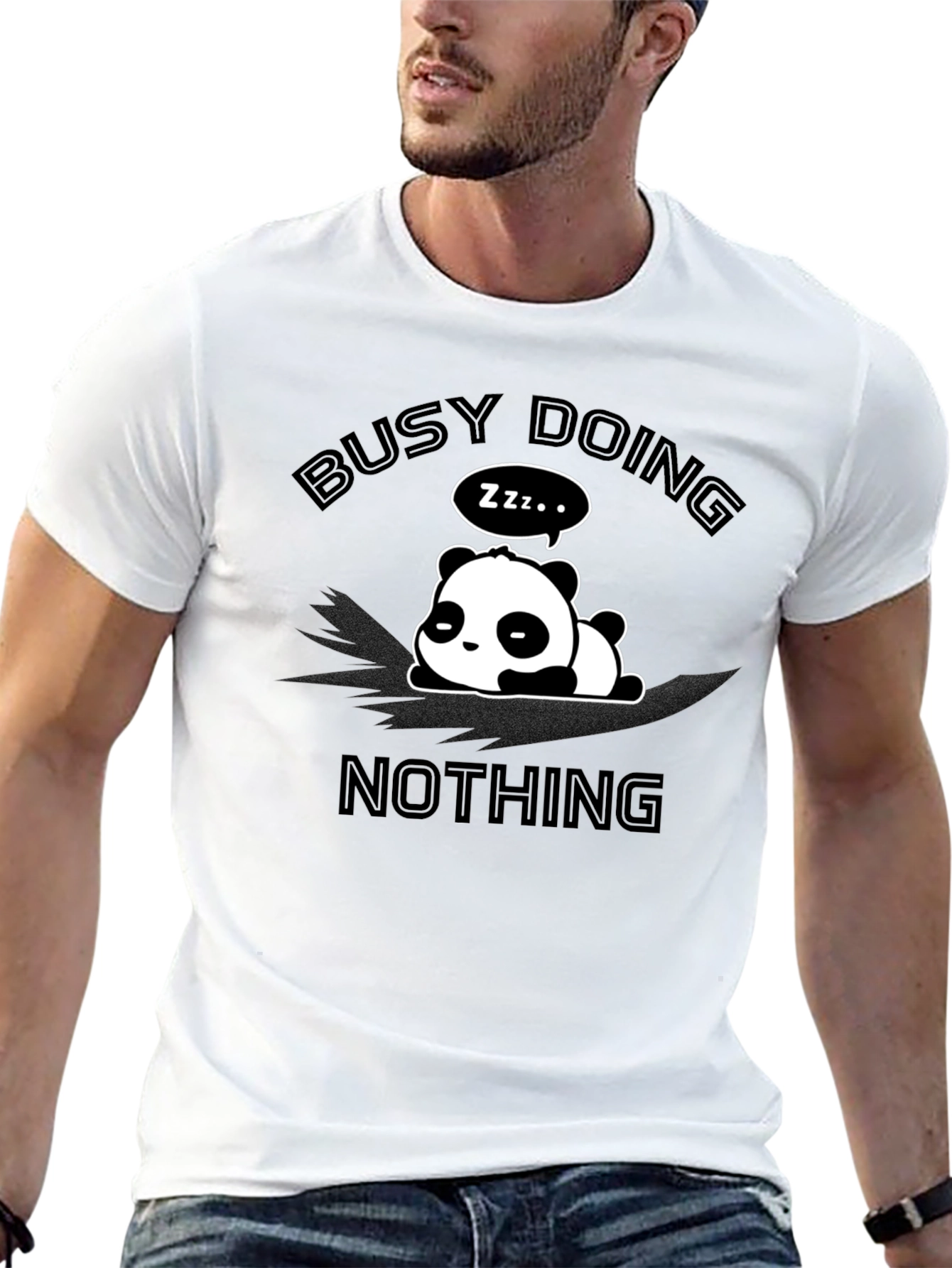 Busy Doing Nothing Panda Graphic Tee