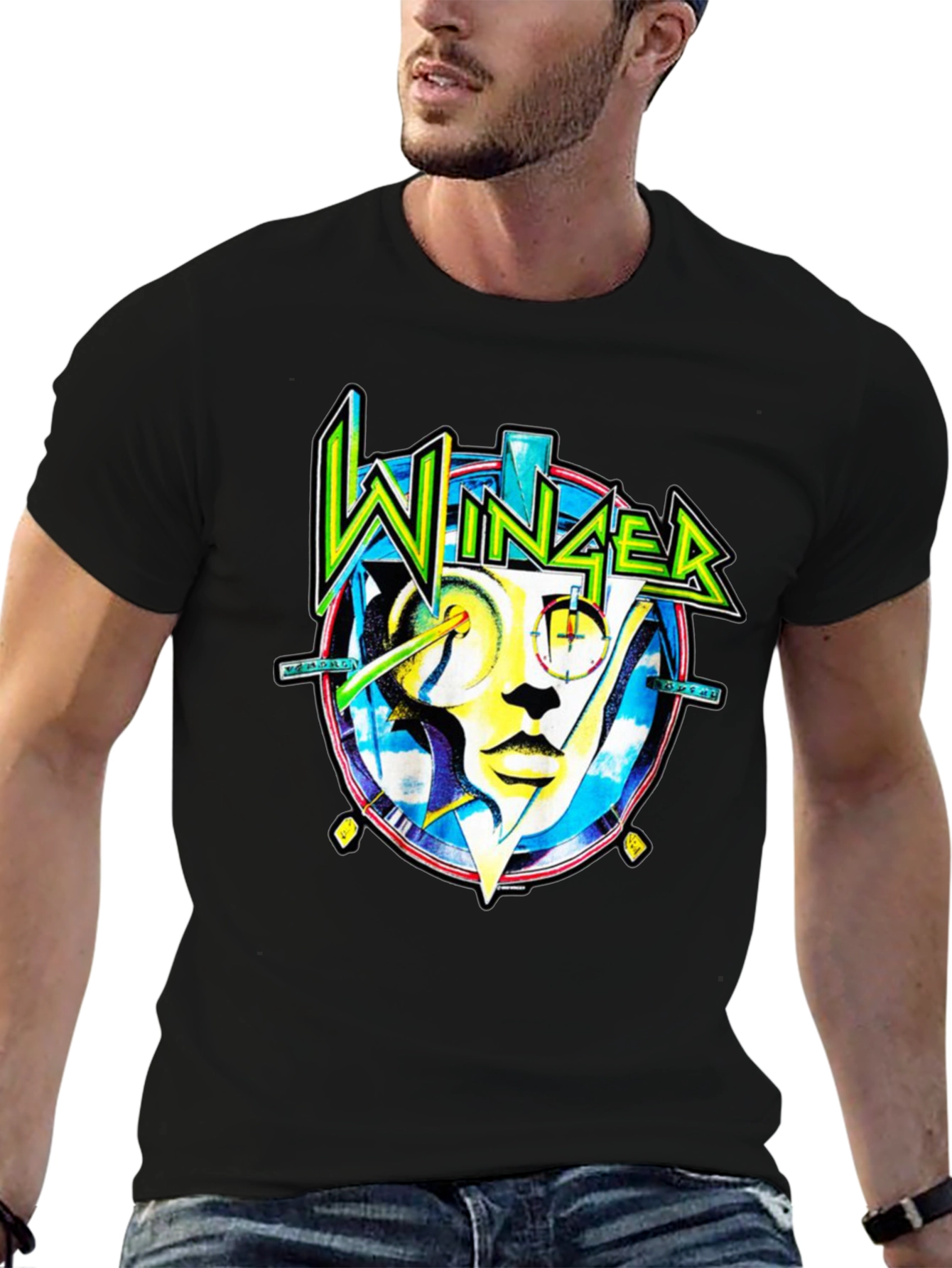 Winger Band Graphic Tee - Black Cotton Rock T-Shirt