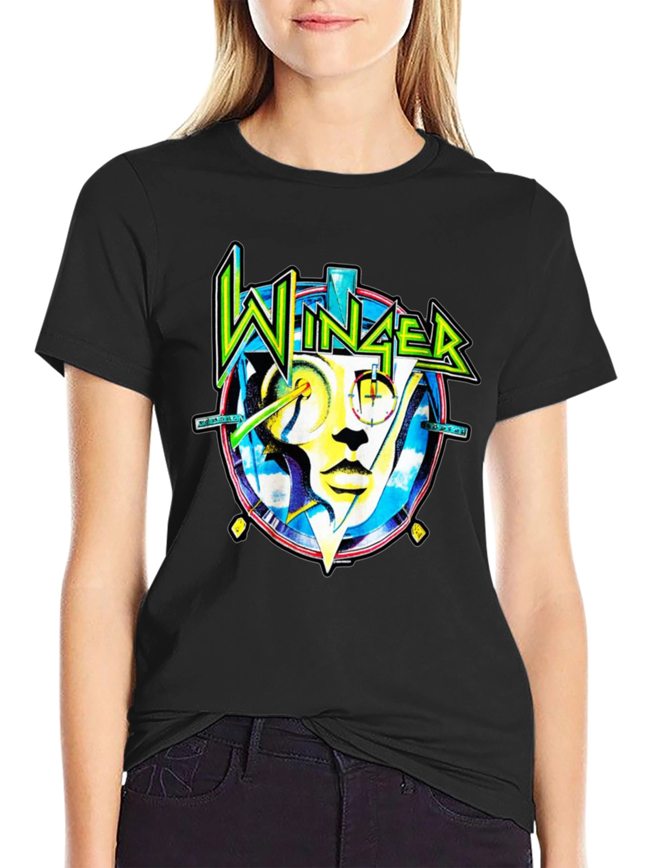 Winger Band Graphic Tee - Black Cotton Rock T-Shirt