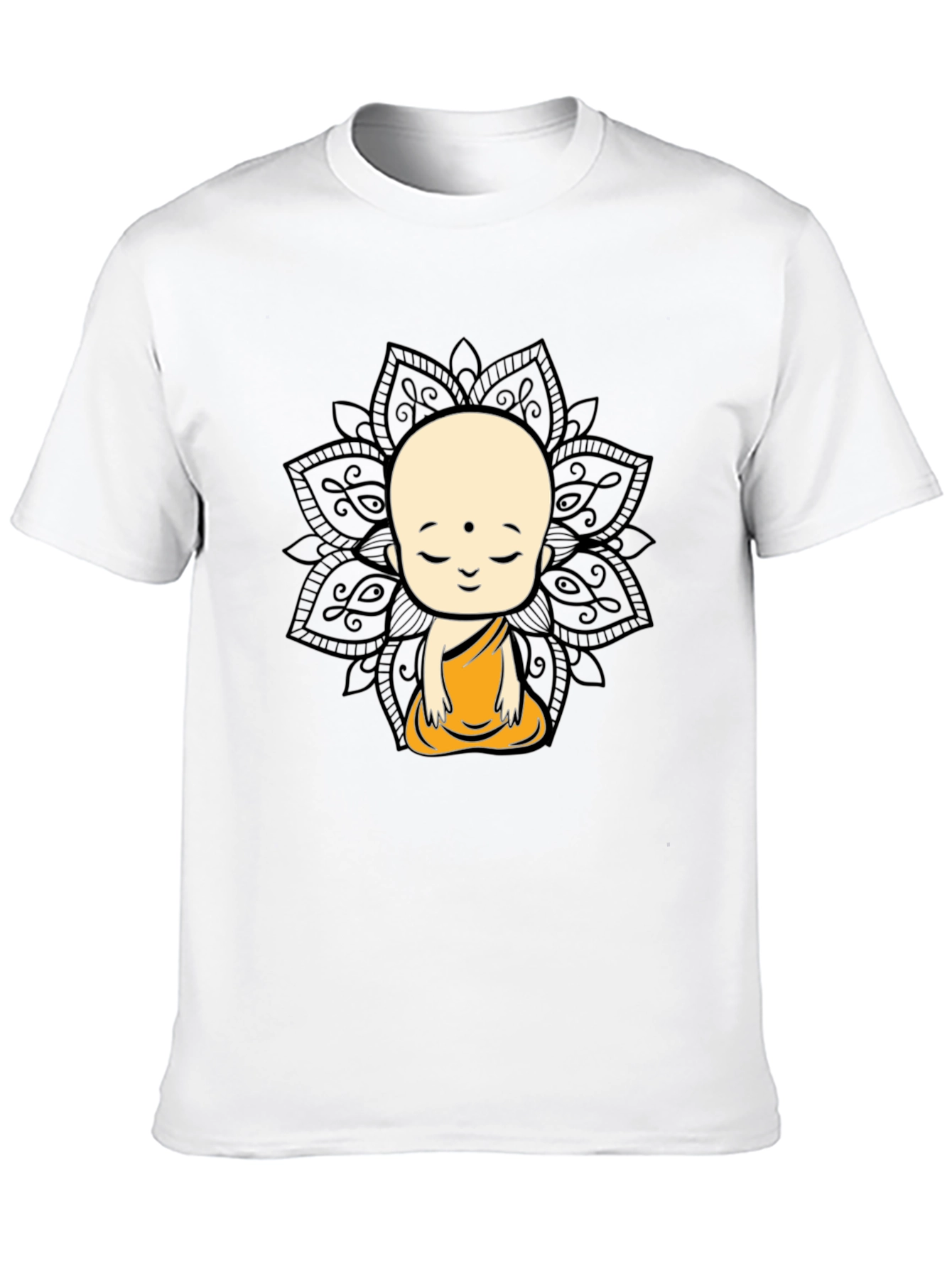 Meditating Buddha Graphic Tee - Black Cotton T-Shirt