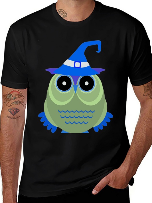 Owl Witch Hat T-Shirt - Halloween Tee