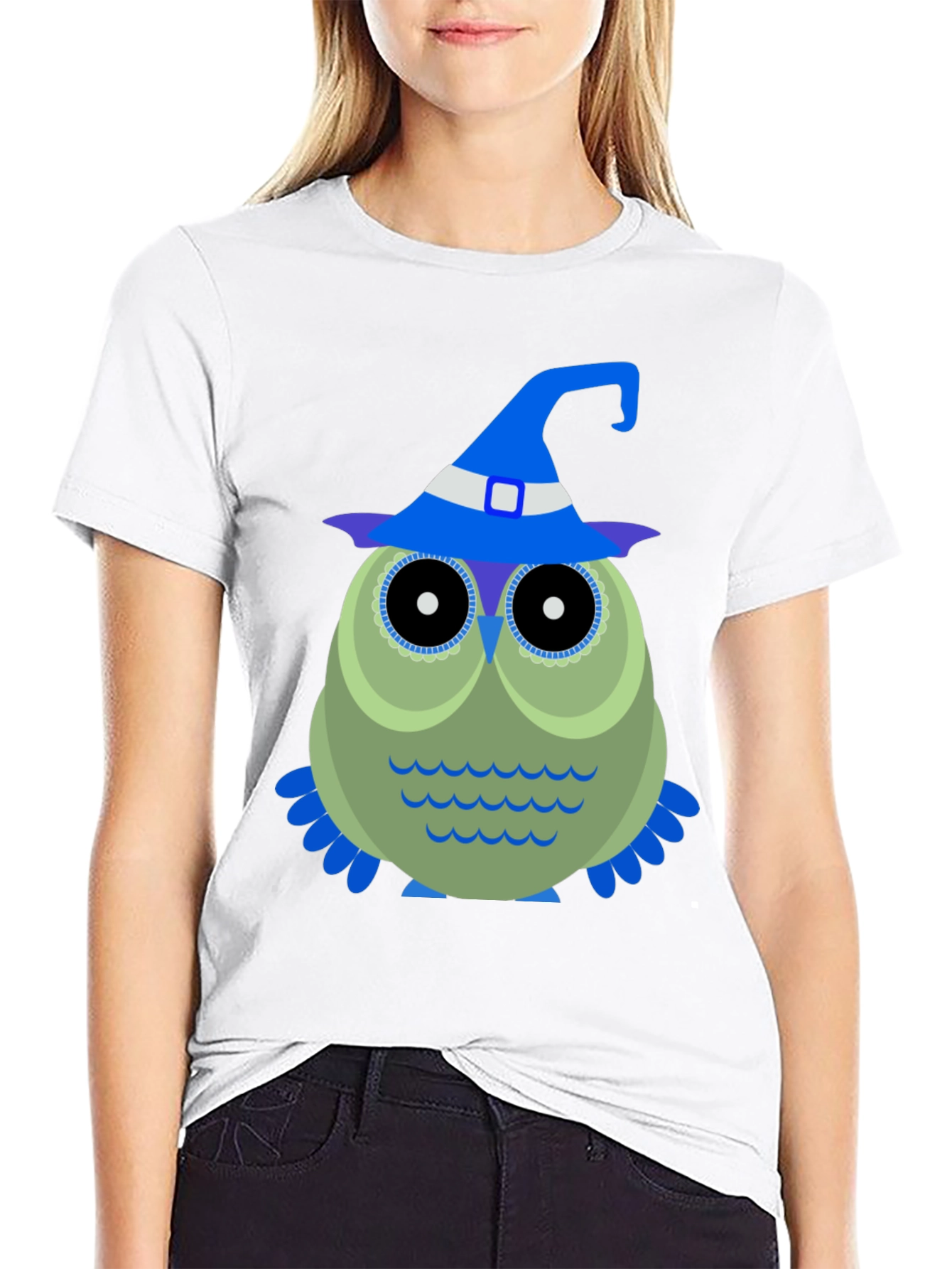 Owl Witch Hat T-Shirt - Halloween Tee