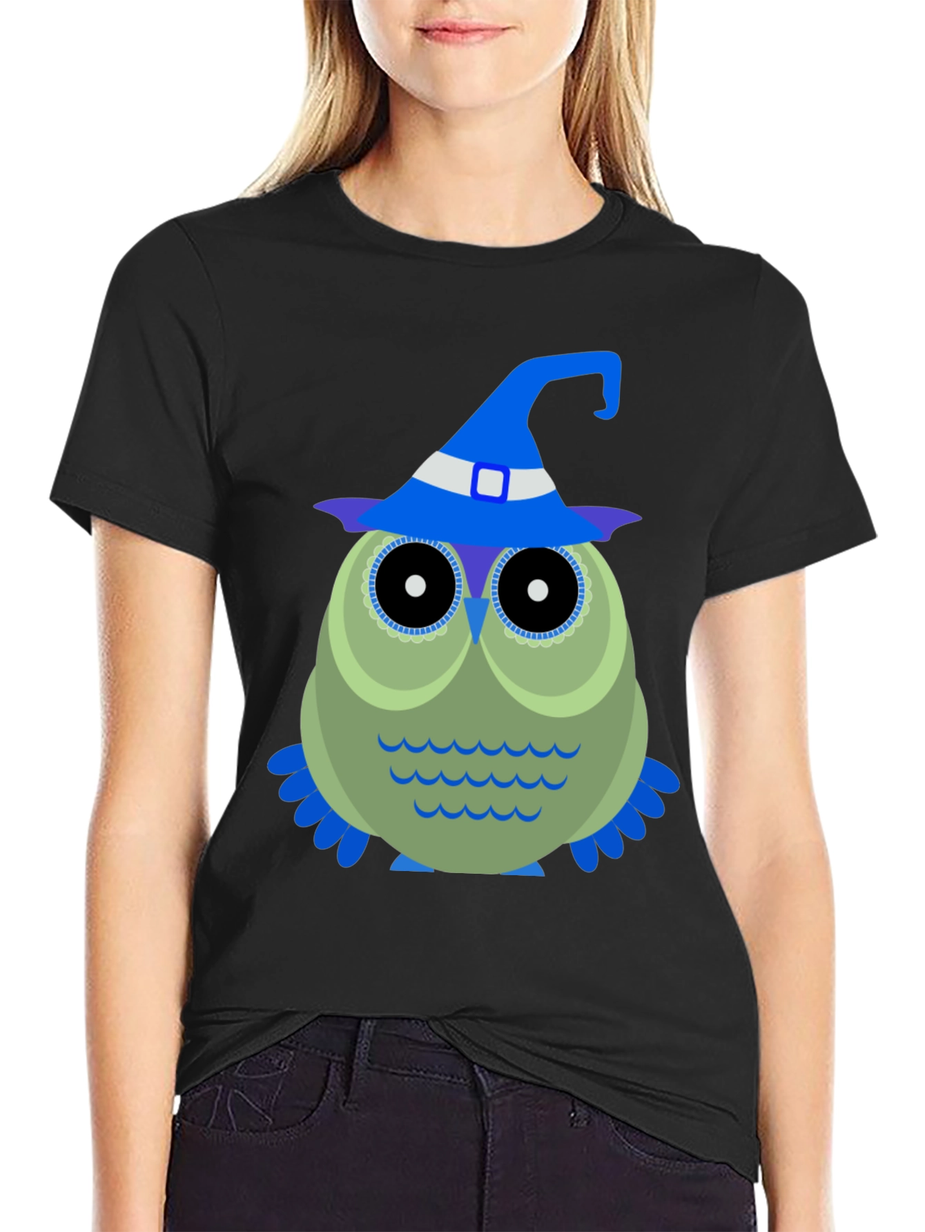 Owl Witch Hat T-Shirt - Halloween Tee