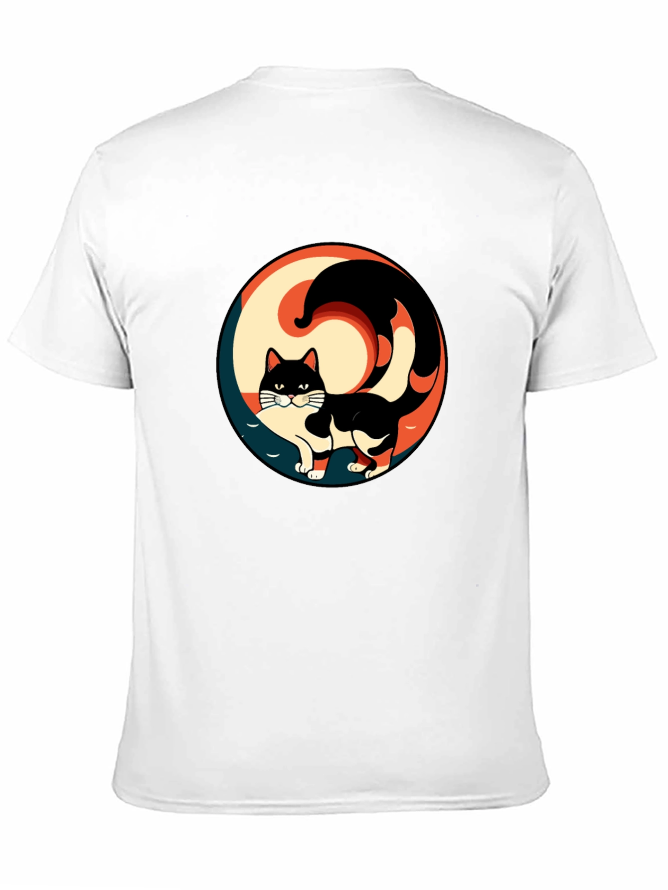 Yin Yang Cat Graphic Tee - Stylish Black T-Shirt