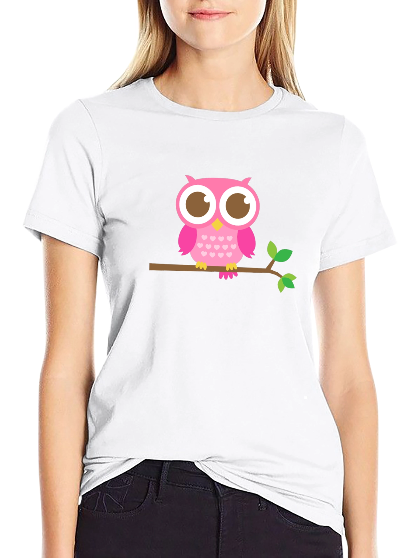 Owl On Branch Graphic Tee