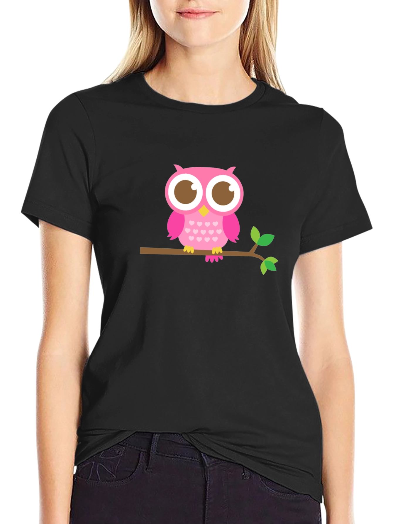 Owl On Branch Graphic Tee