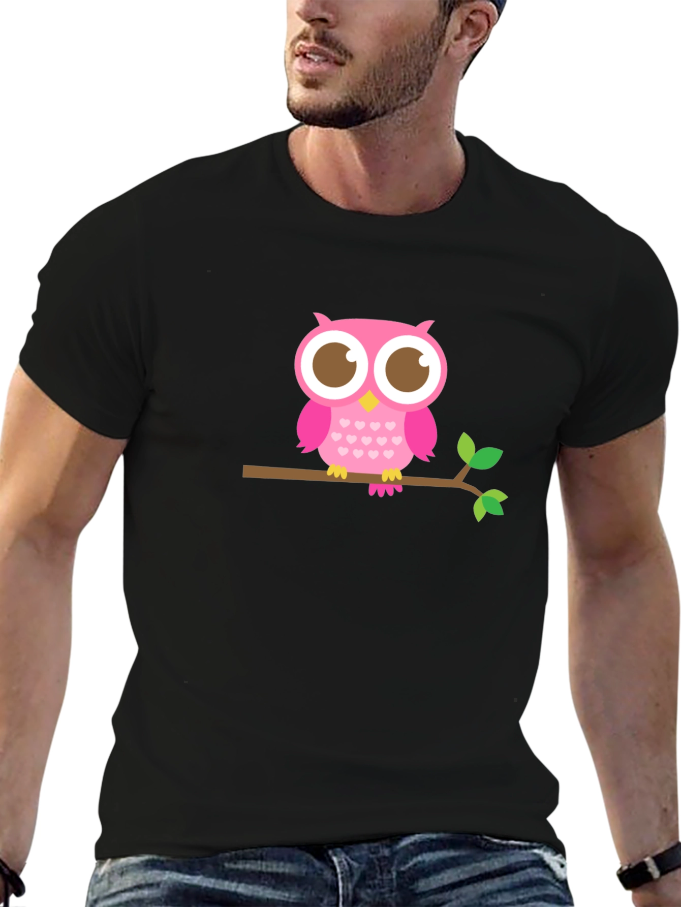 Owl On Branch Graphic Tee