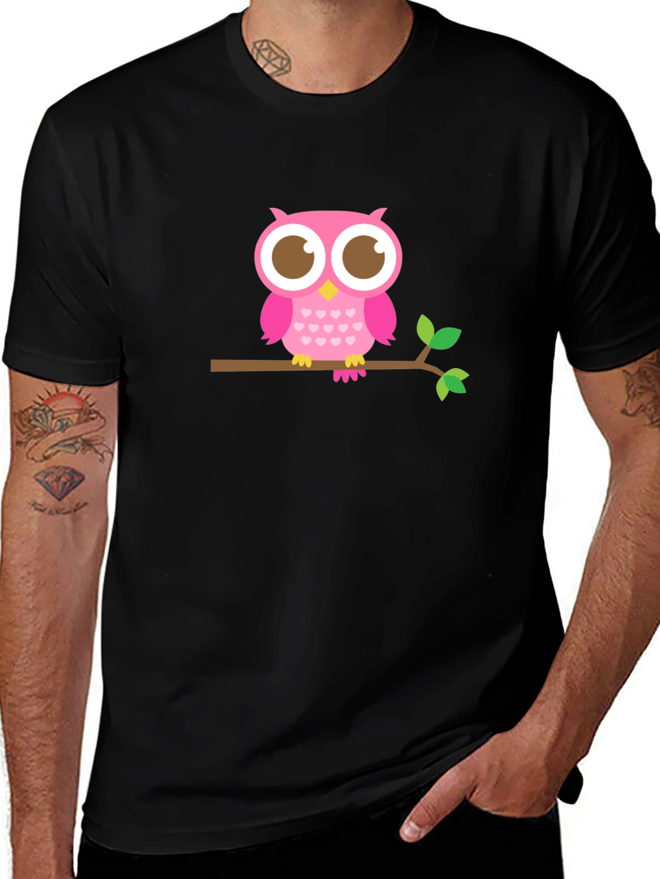 Owl On Branch Graphic Tee